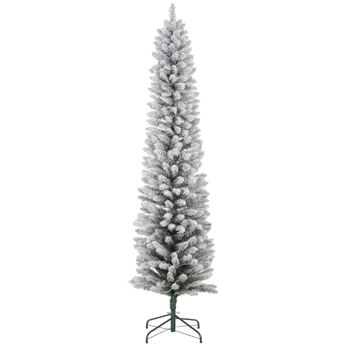 210 cm kunstig juletre med LED-lys, grønt/hvitt