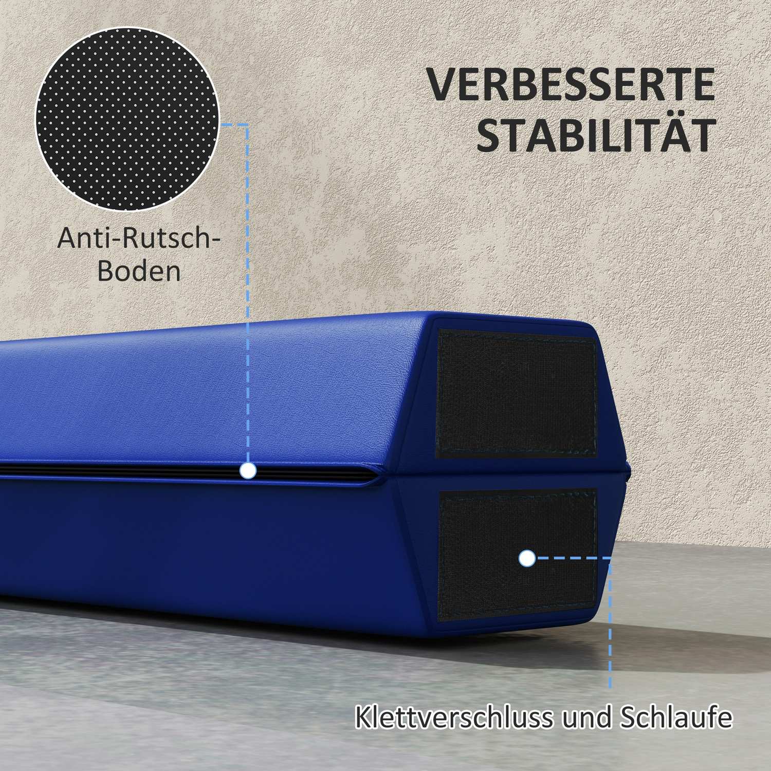 236 cm halkfri vikbar balansbalk för barn, inomhus/utomhus