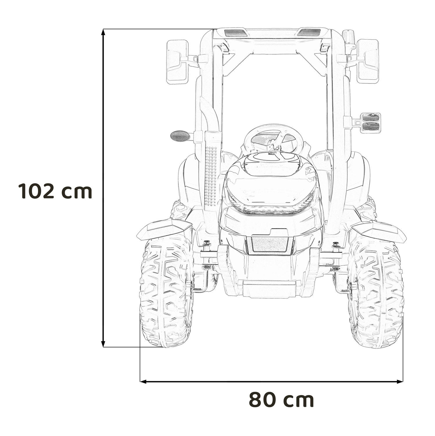 24V barnetraktor med henger, fjernkontroll, LED-lys, MP3