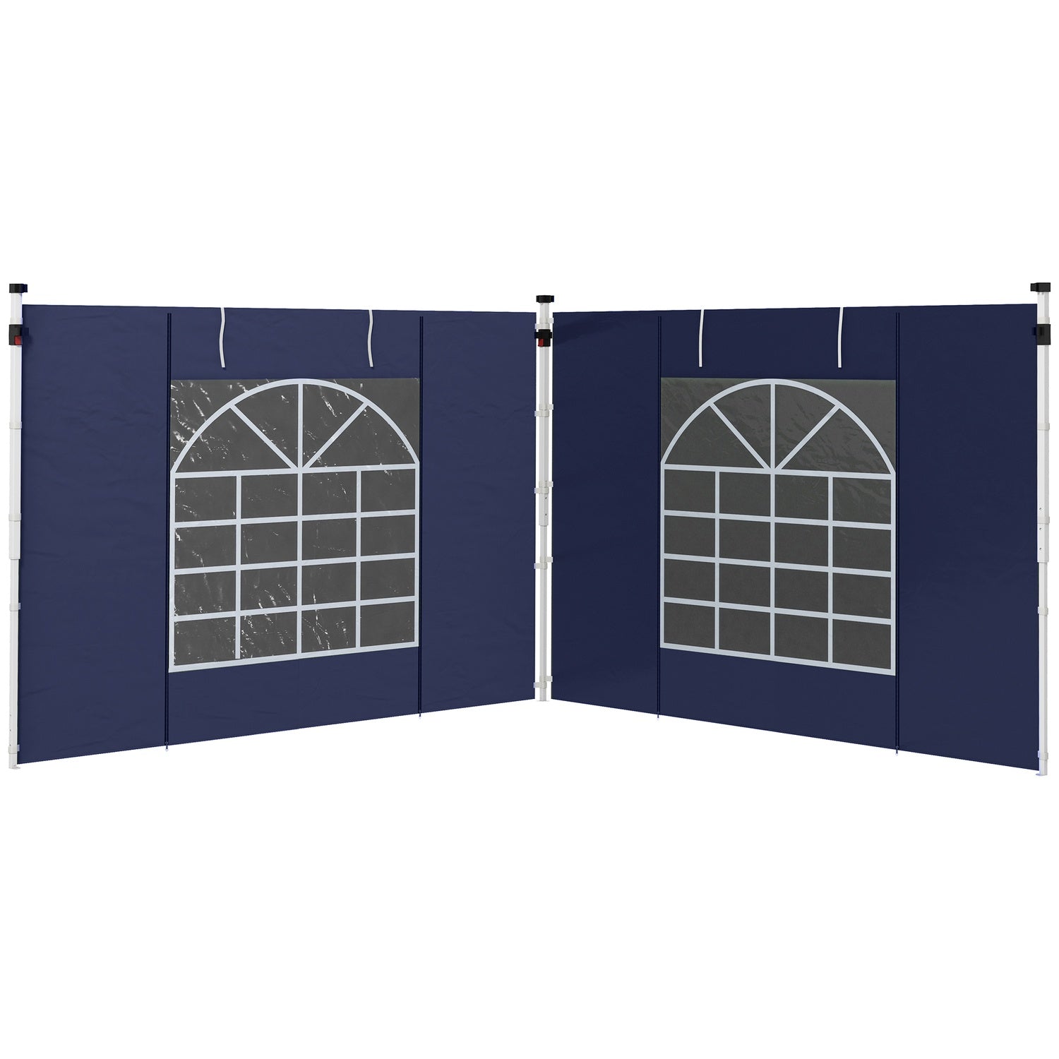 Gazebo sidopaneler med fönster och dörr, Oxford Blue