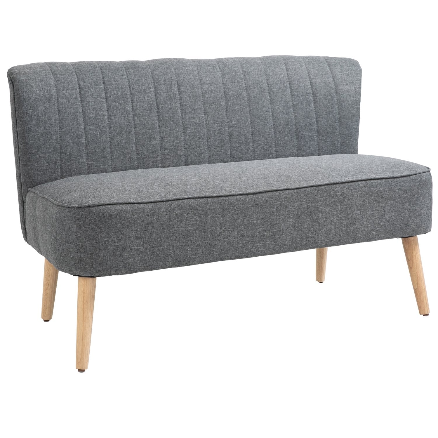 2-sits ljusgrå tygsoffa – bekväm loungestol