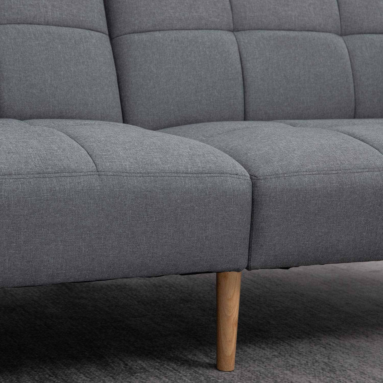 2 i 1 bäddsoffa 205 x 88 cm soffa med sängfunktion, soffa med sittdyna, linne ser grå ut