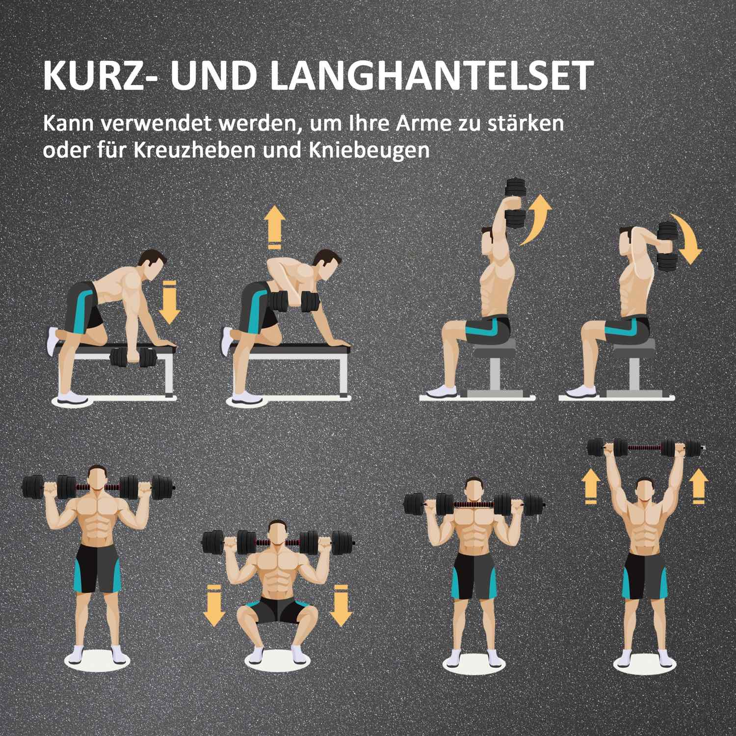 2 i 1 hantelset 30 kg justerbar hantel & skivstång professionell styrketräning för hantel svart