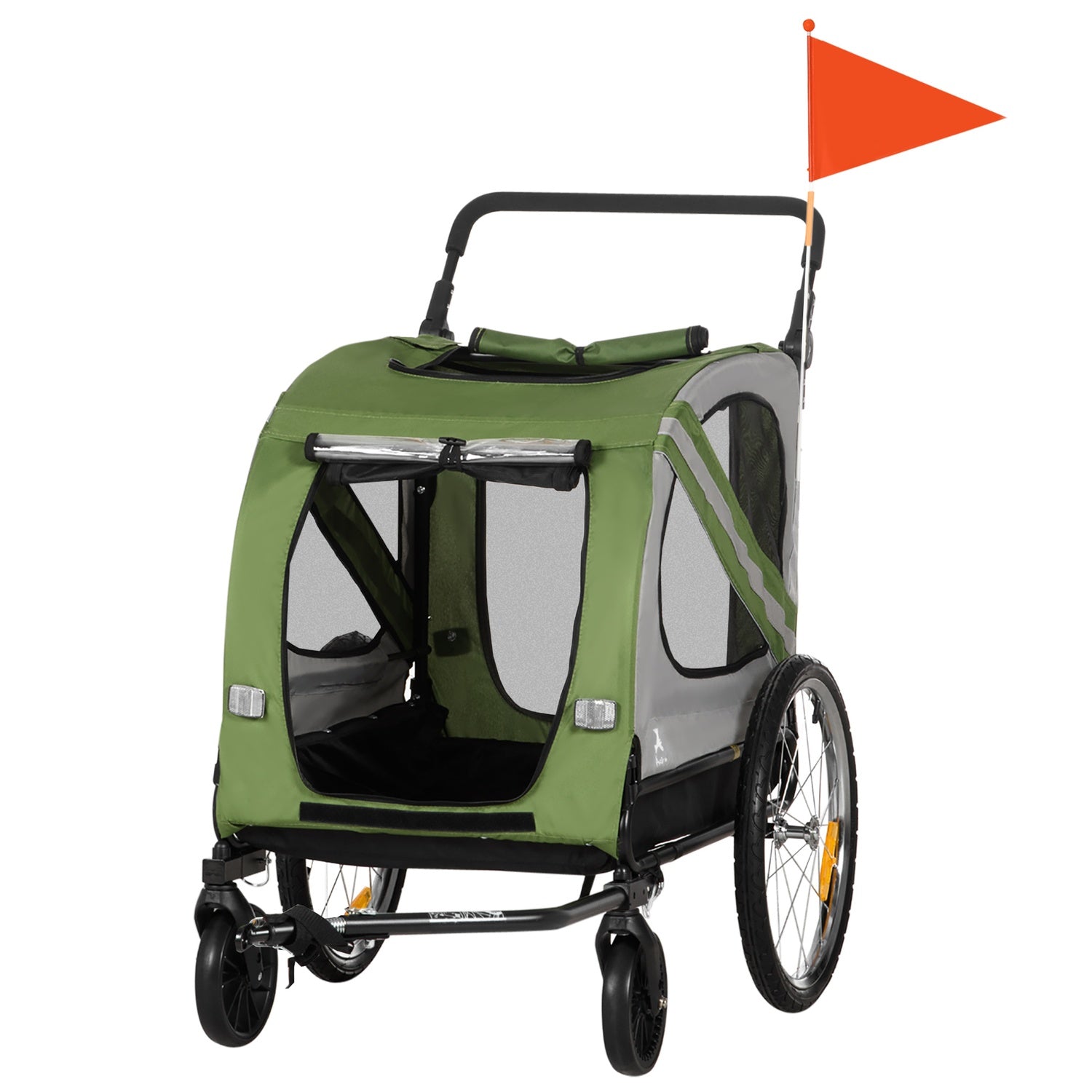 Hundsläp & barnvagn med reflexer för medelstora hundar