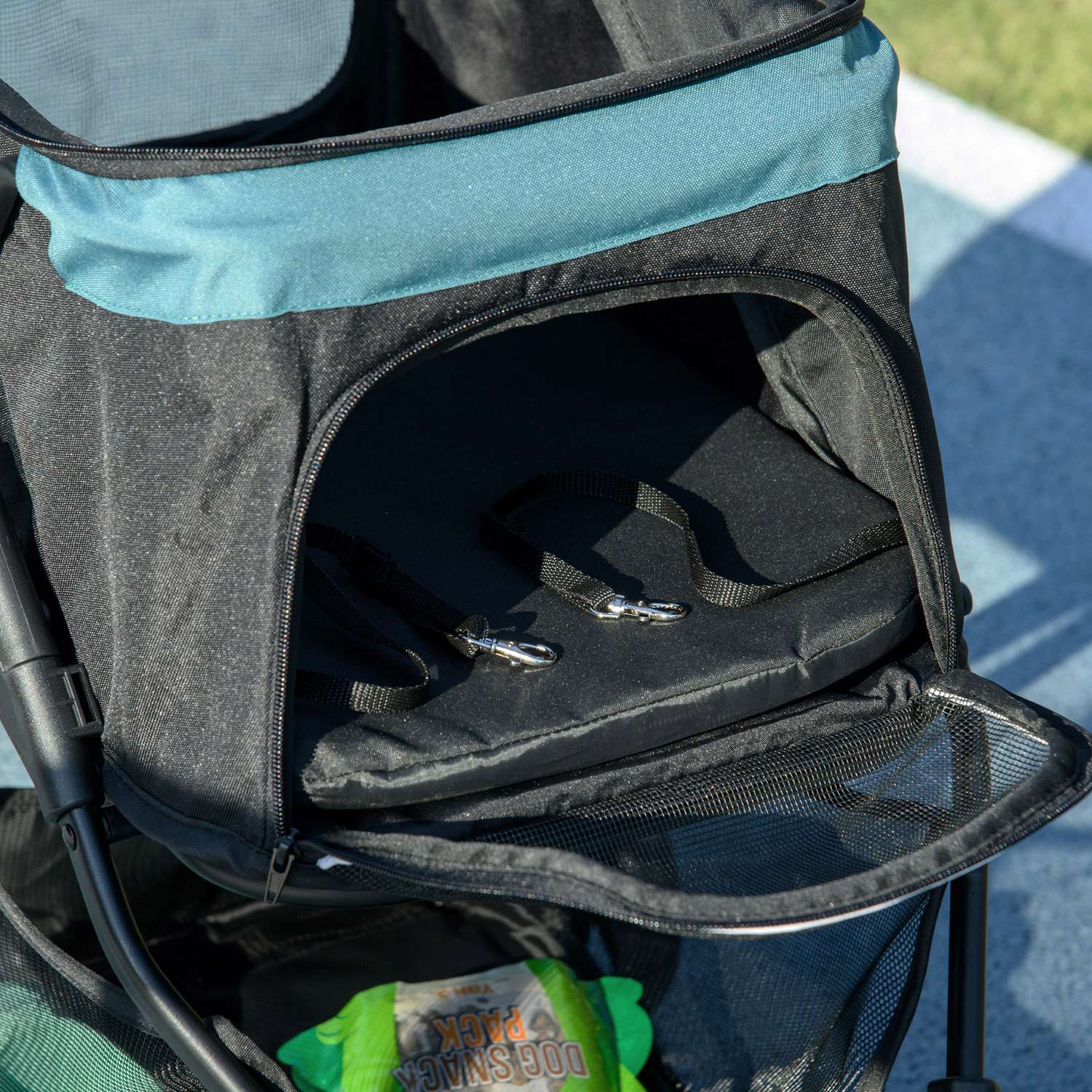 2-i-1 husdjursvagn – hopfällbar hund- och kattvagn, mörkgrön