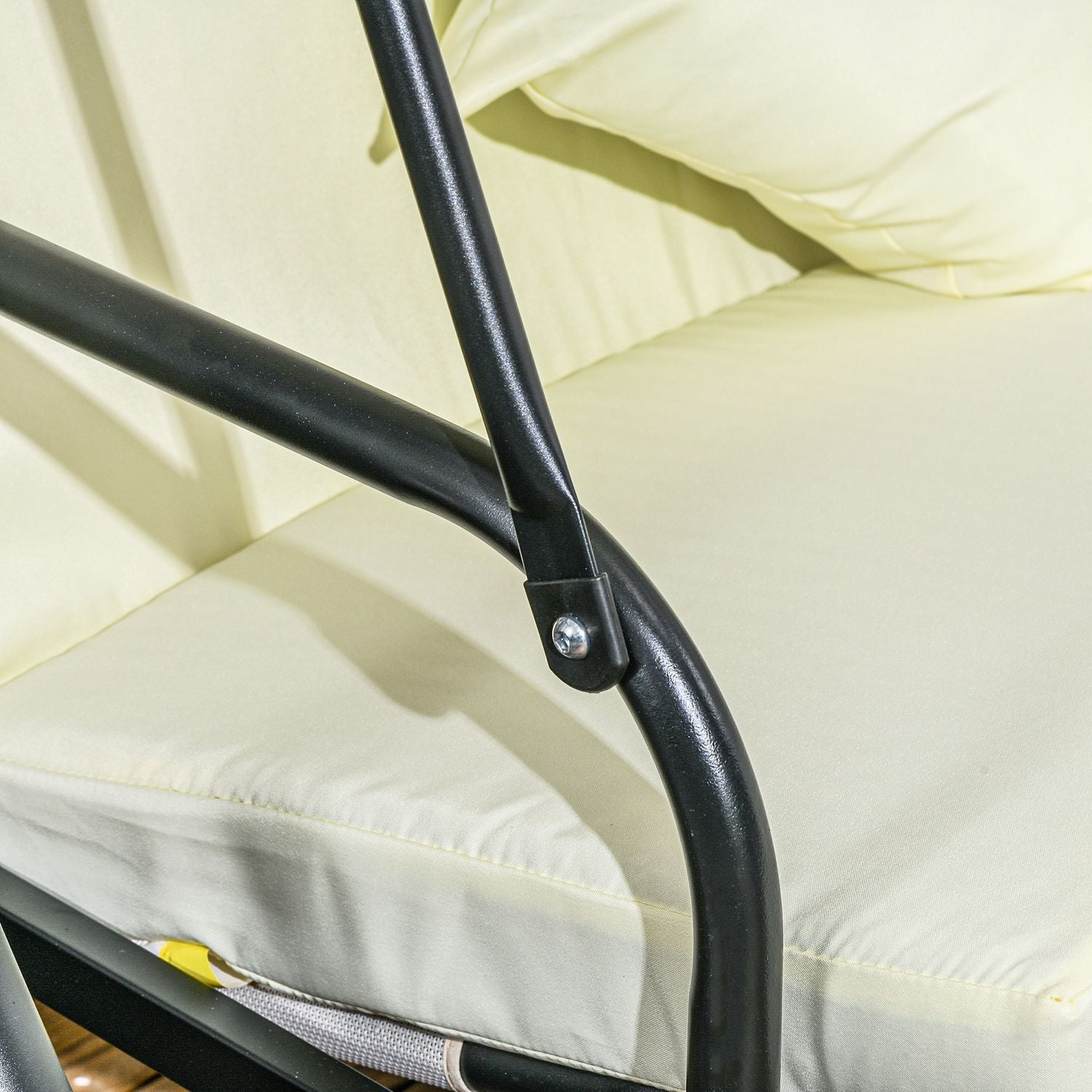 2-i-1 liggande 3-sits trädgårdsgunga, gräddvit, 240 kg belastning