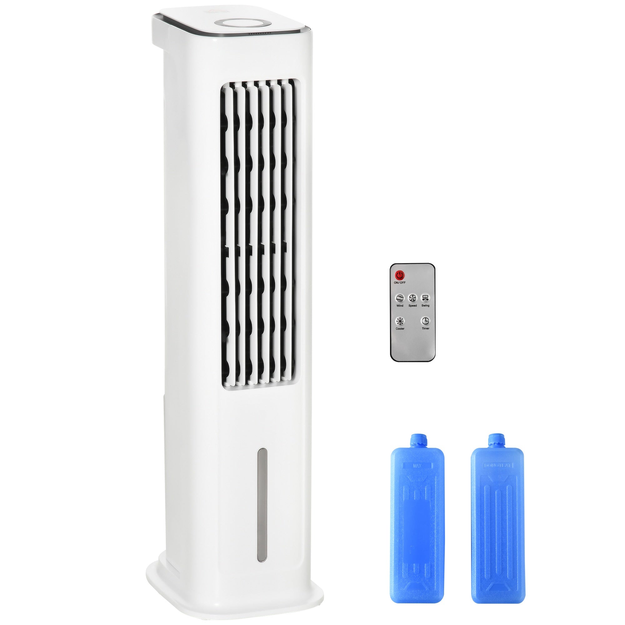 2-i-1 luftkylare med 5 liters tank, 12 timmars timer, för 20㎡