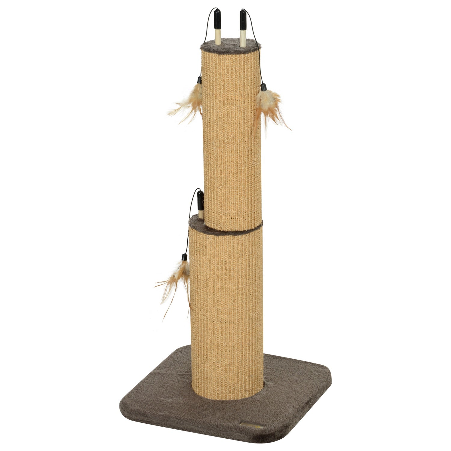 Inomhus 78 cm Jute Cat Scratching Post med fjäder