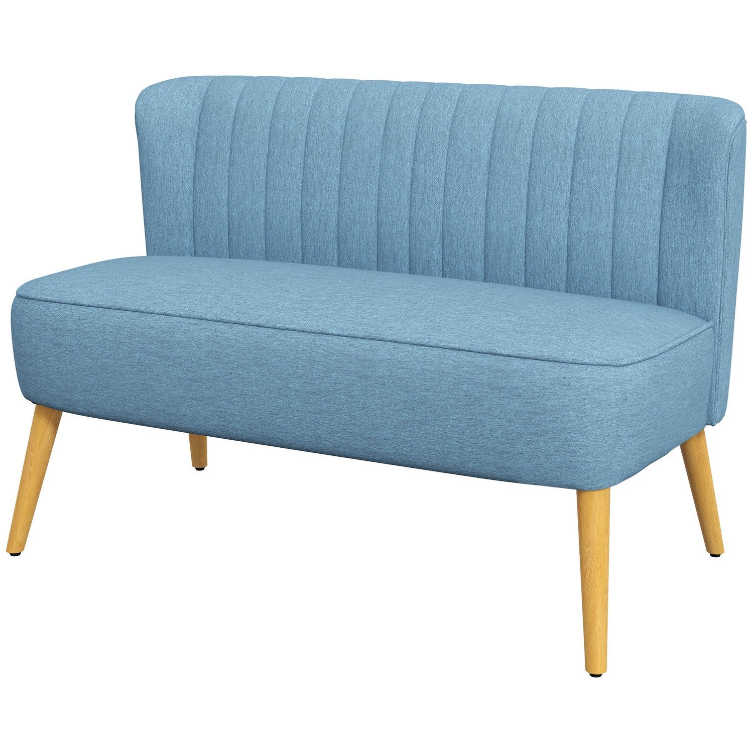2-sits Linne Loveseat, träben, blå, 150 kg kapacitet
