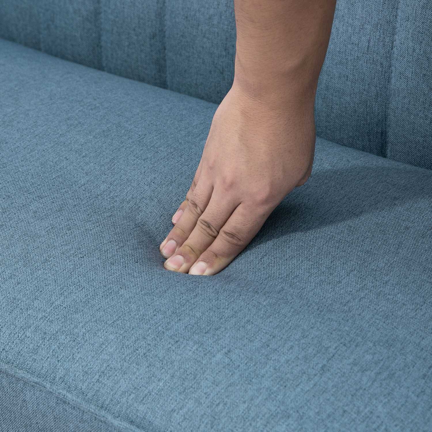 2-sits Linne Loveseat, träben, blå, 150 kg kapacitet