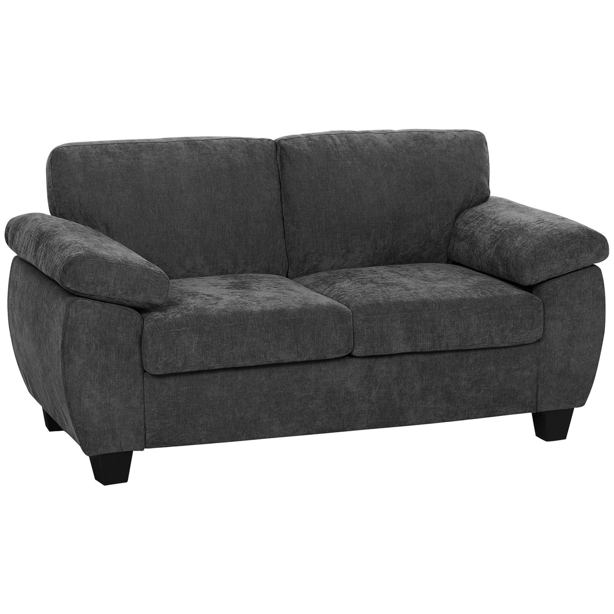 2-seters chenillesofa, 156 cm, mørkegrå, kapasitet 300 kg