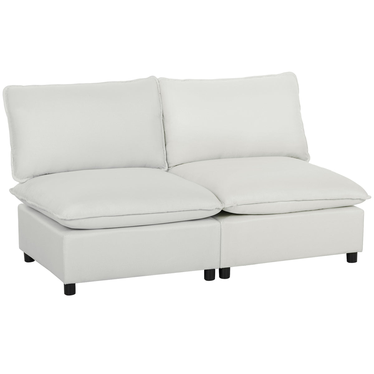 2-seters modulsofa, 146 cm kunstskinn, grå