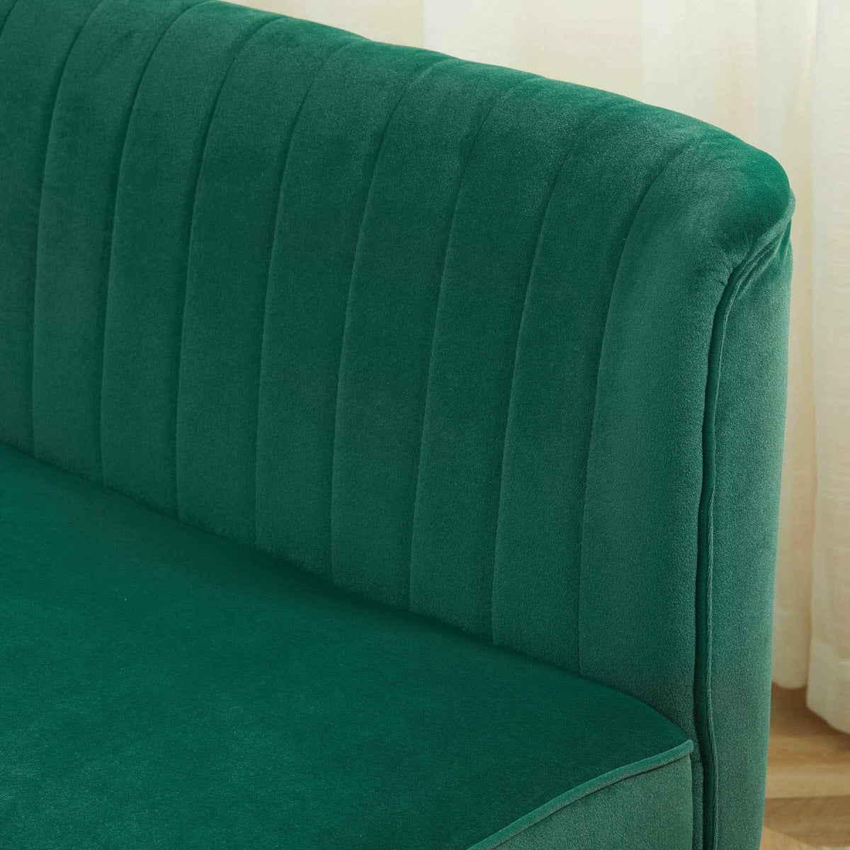 2-seters retrosofa, mørkegrønn, treben, 117 cm