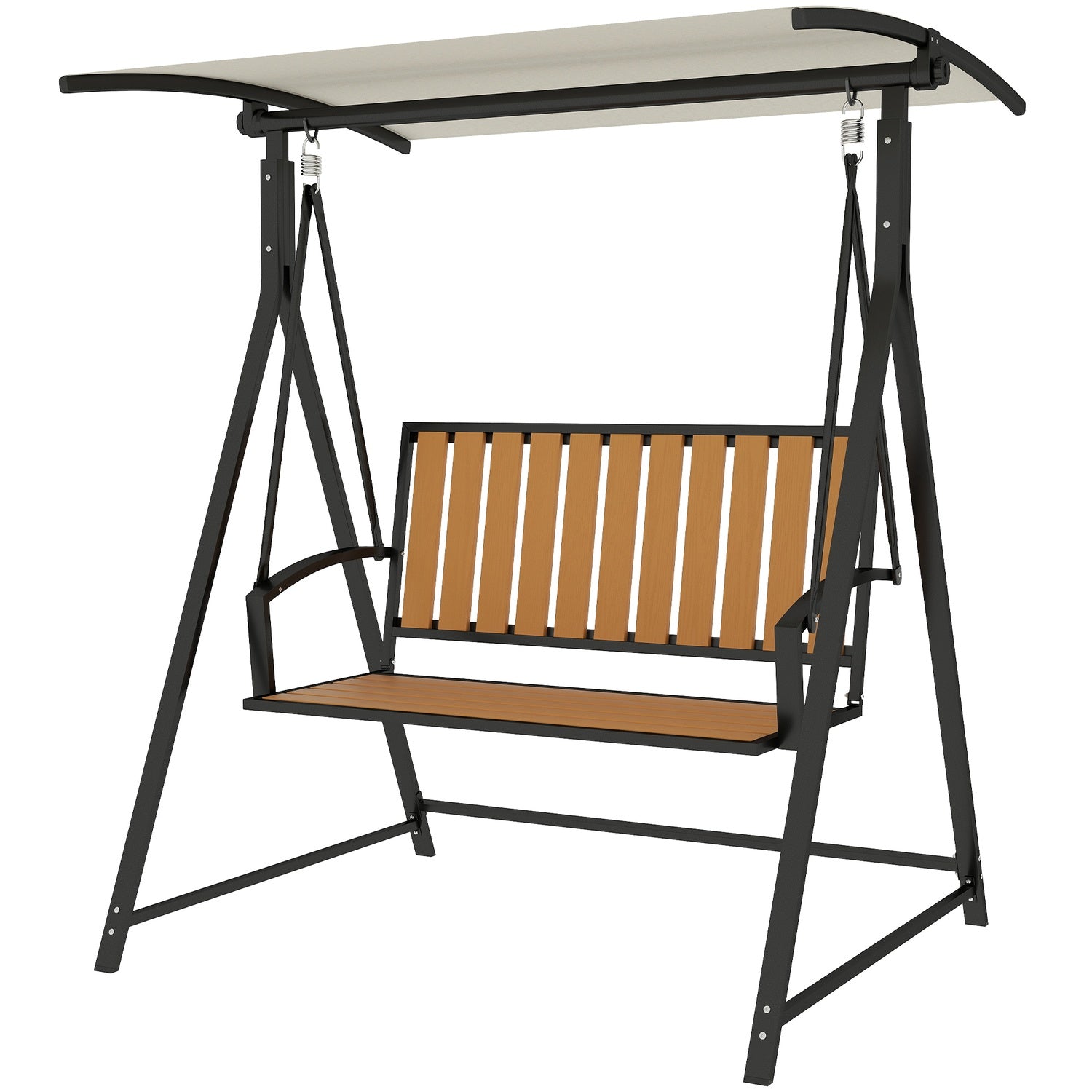 2-sits trädgårdsgunga med justerbar kapell, väderbeständig
