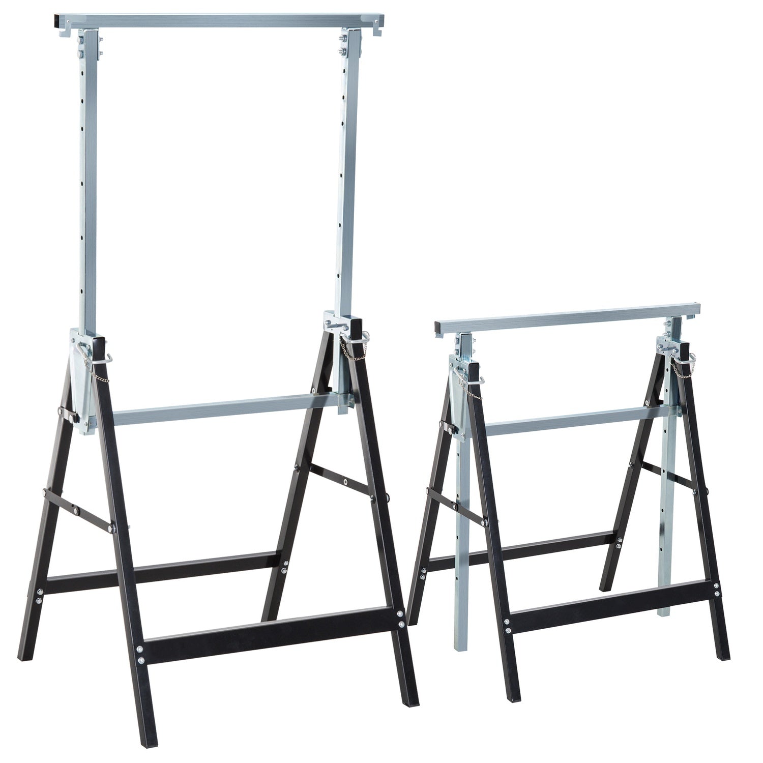 Justerbara fällbara stålbockar – Heavy Duty, Svart