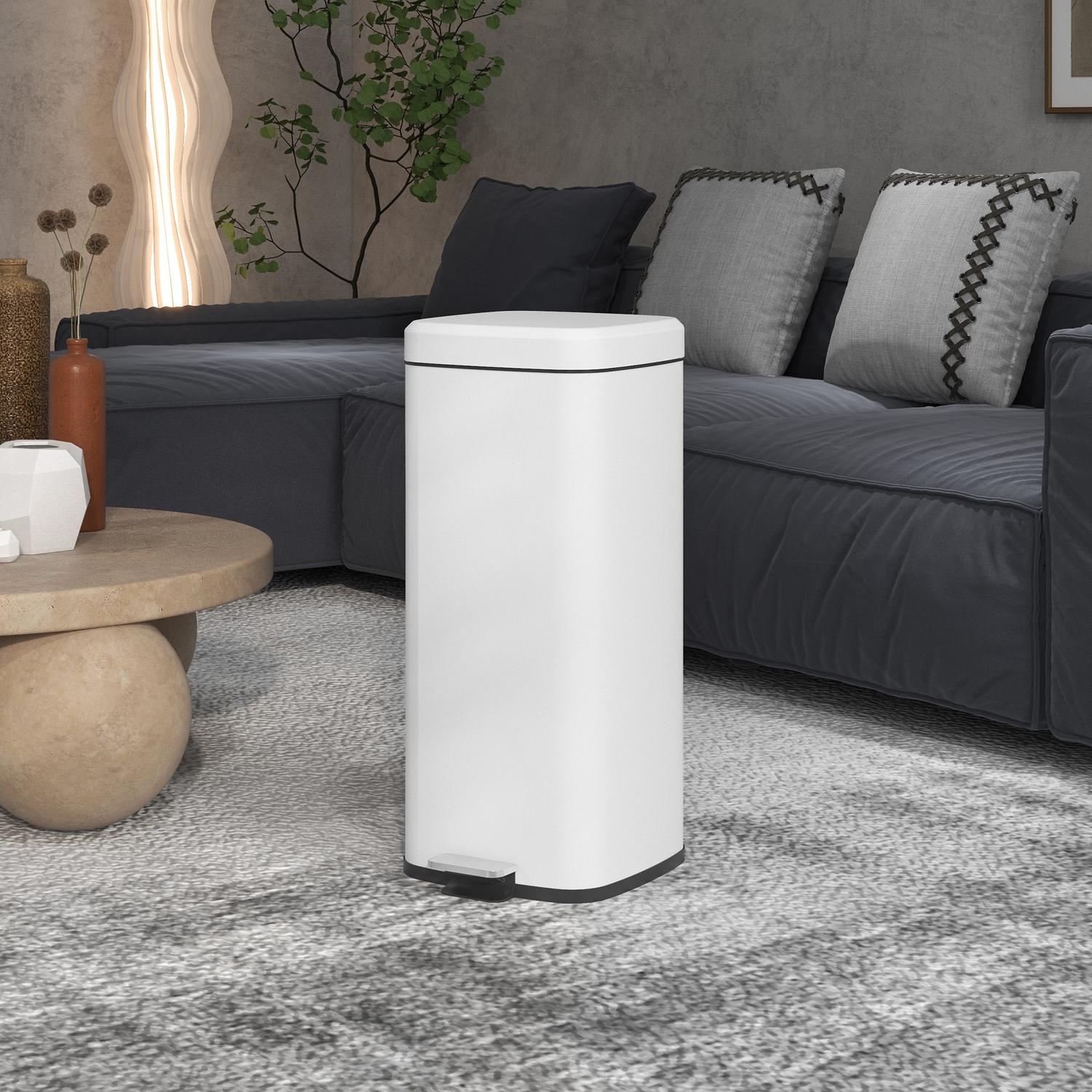 30L pedalkorg med lock & innerkärl – metallsoptunna