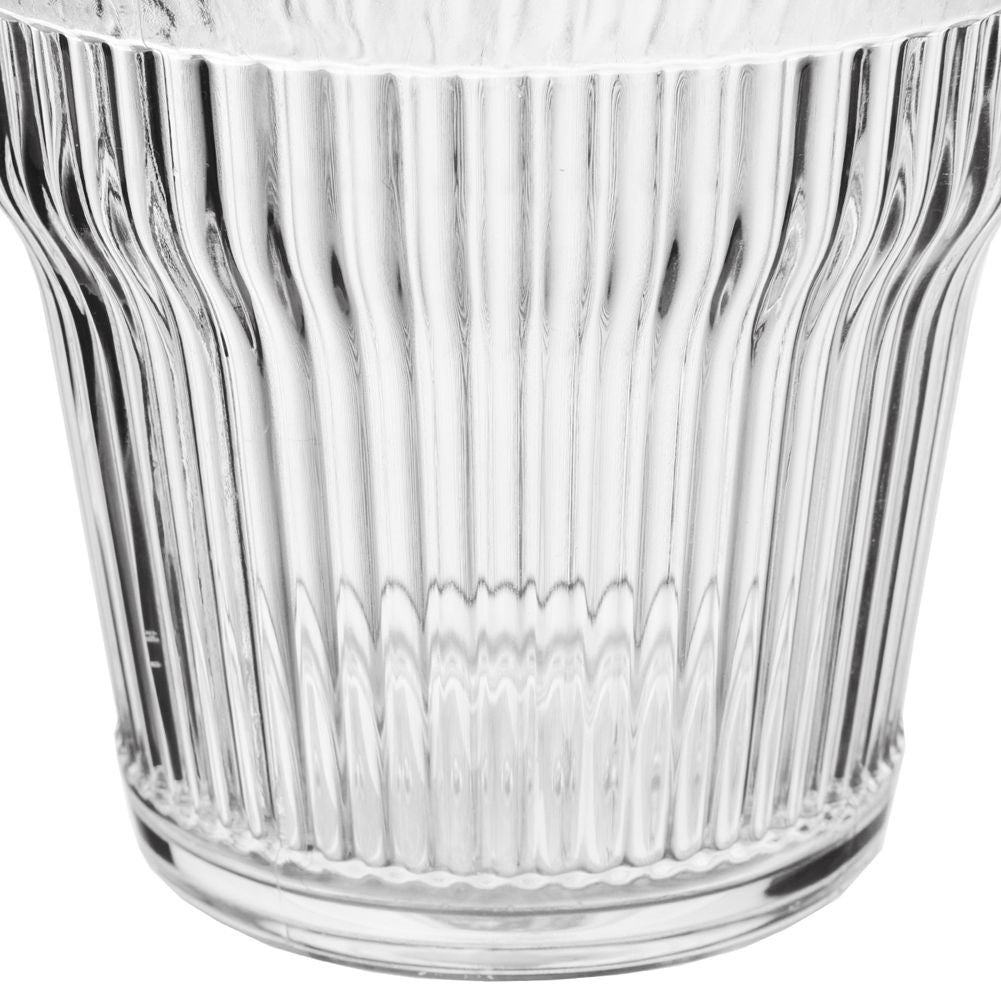350 ml hållbart akrylglas med räfflad yta, skadar ej