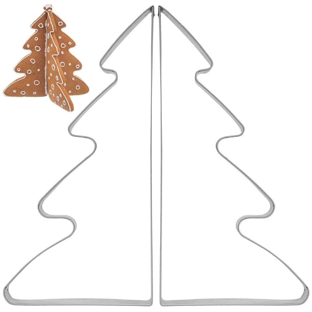 3D Pepparkaksgran Set - Julgransformar i Rostfritt Stål