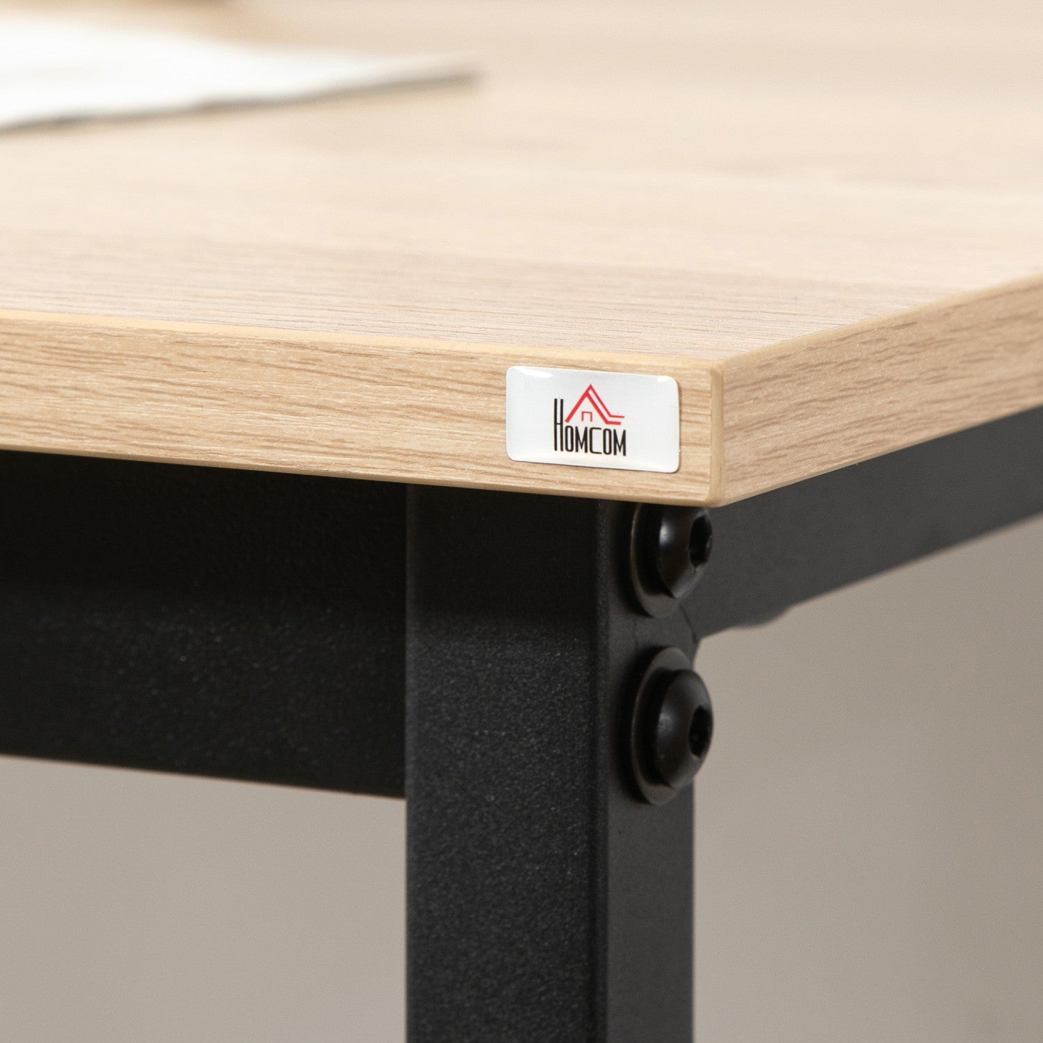 3-delat bistroset, naturligt trälook och stål, 80x50x85 cm