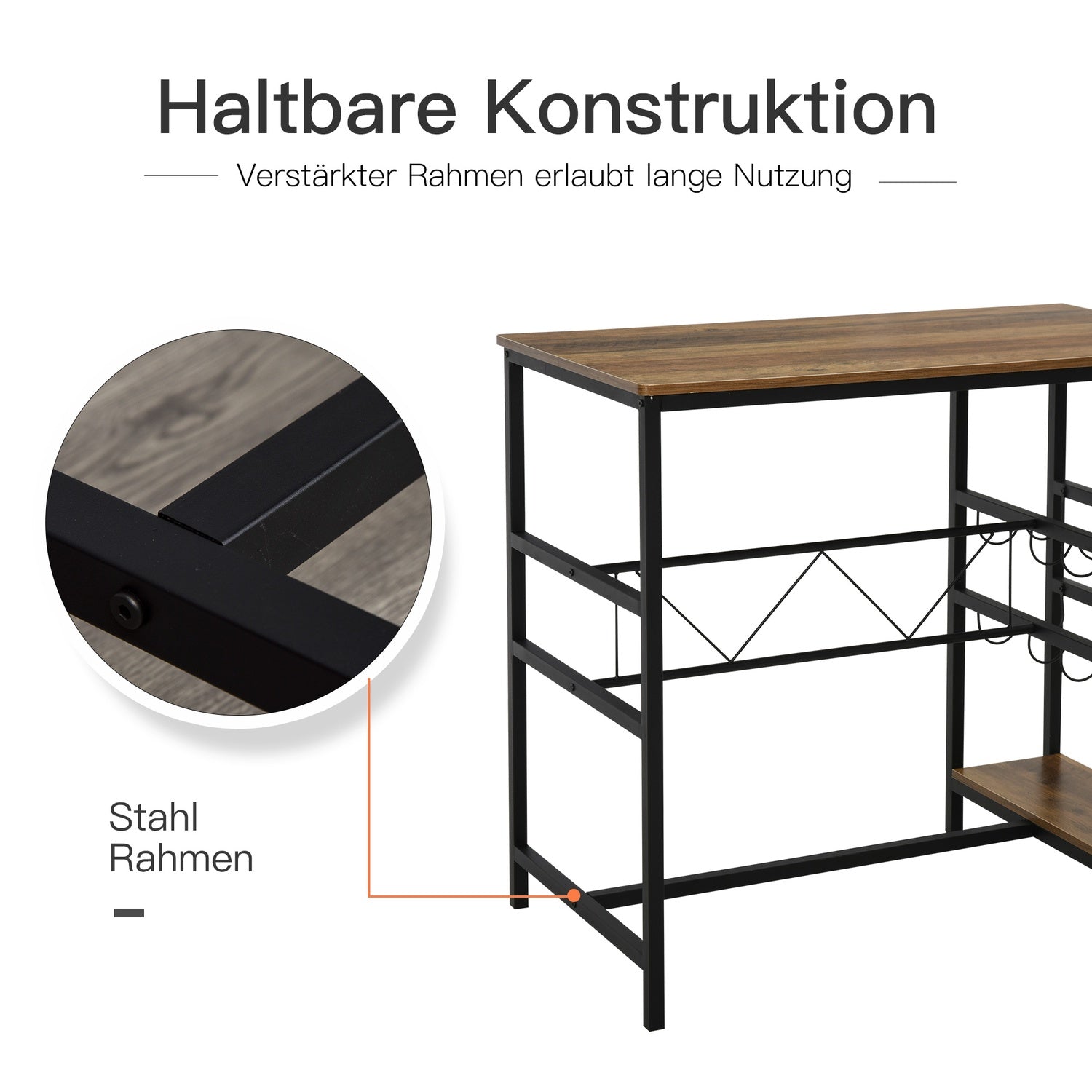 3-delad barbordsset, naturspånskiva och stål