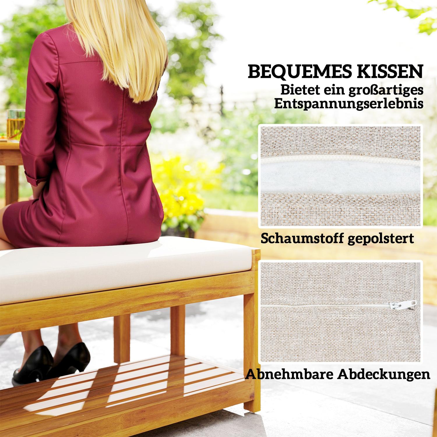 3-delad trädgårdsmöbelset, sittset inklusive 1 matbord med paraplyhål, 2 bänkar 150 x 85 x 75 cm teak