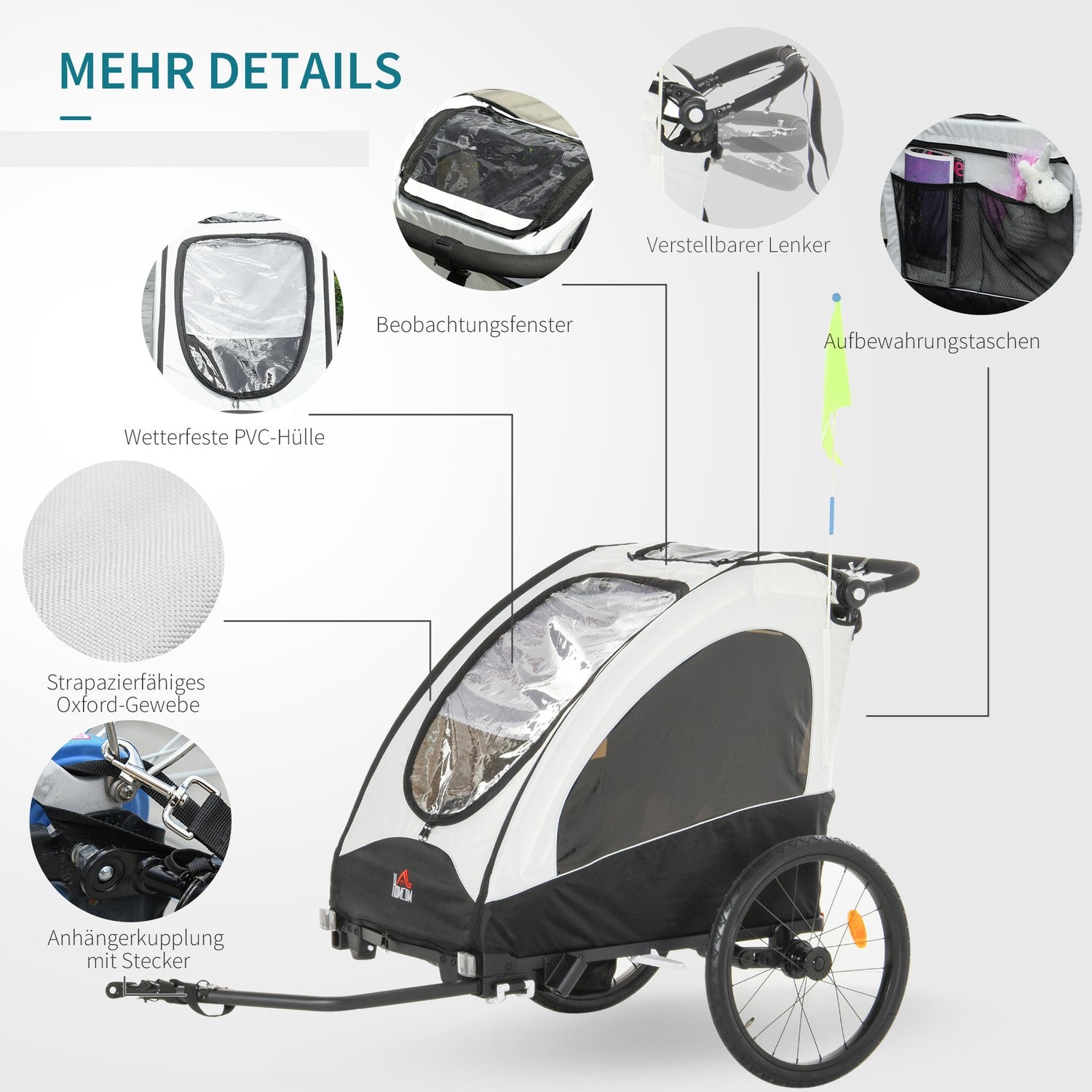 3-i-1 barncykelvagn och joggingvagn, aluminium, 2 säten