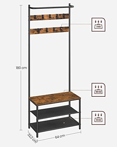 3-i-1 kleshenger med sete, hyller og 9 kroker - Space Saver