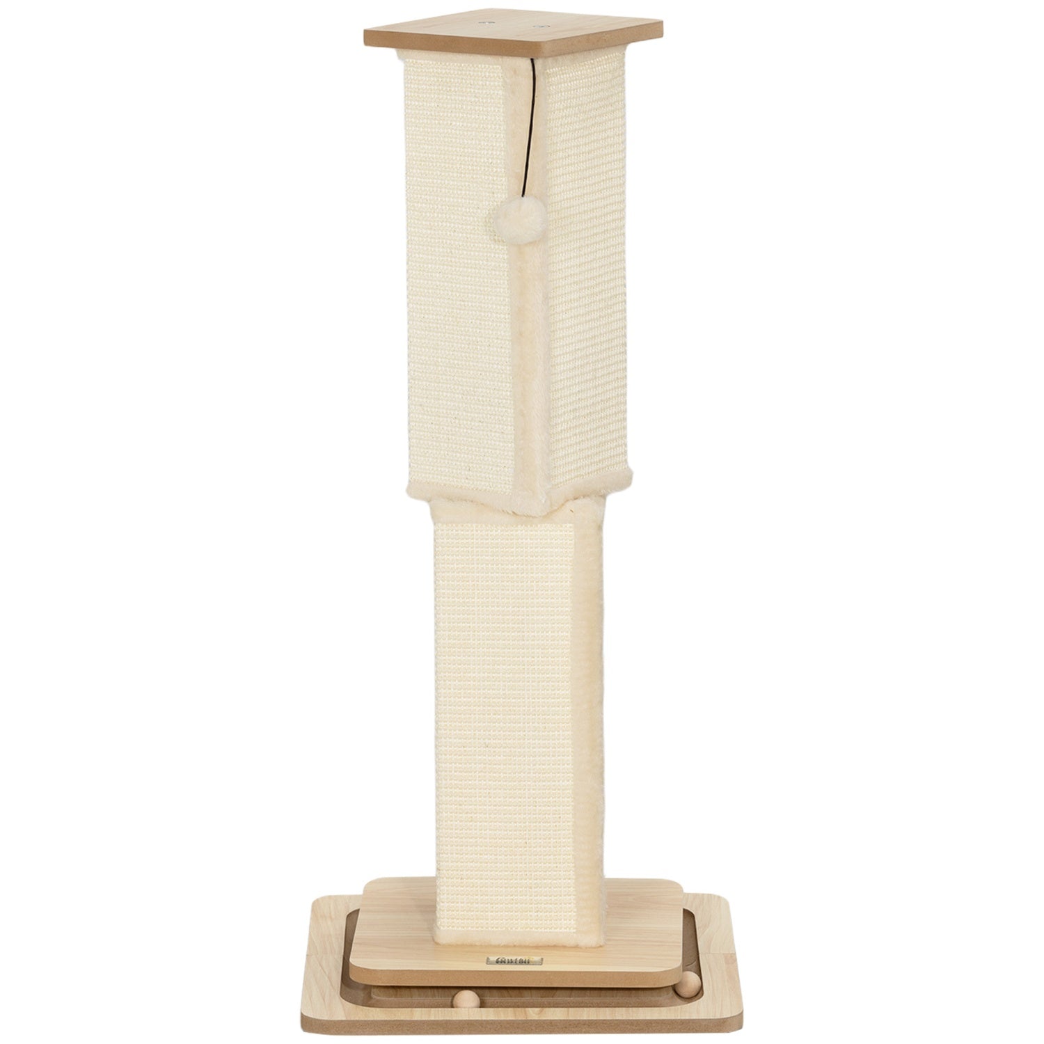 Sisal Cat Scratching Post, 87cm med Play Ball, Ek