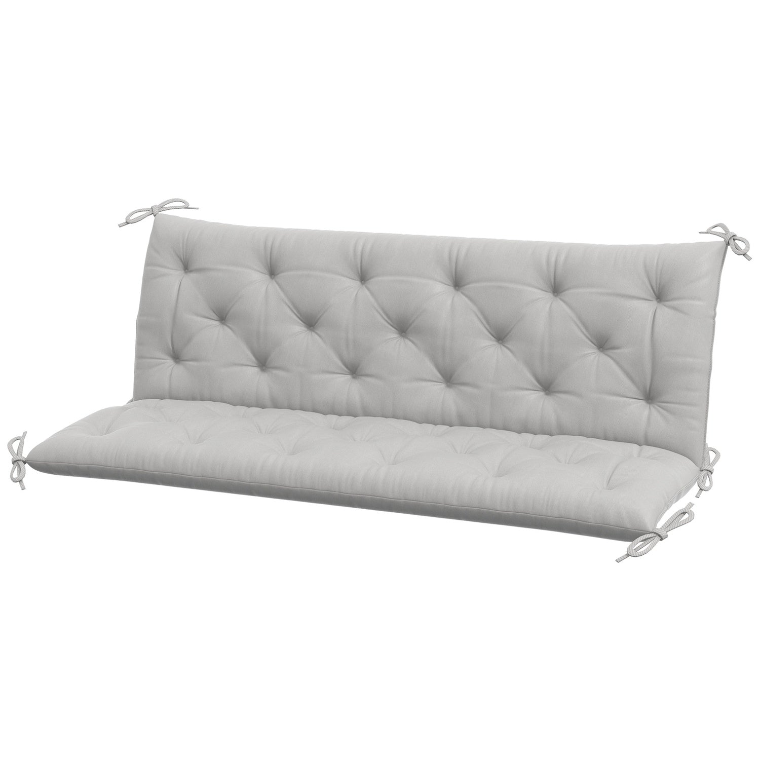 Utomhusbänkskudde, 3-sits, ljusgrå, 150x98x8 cm