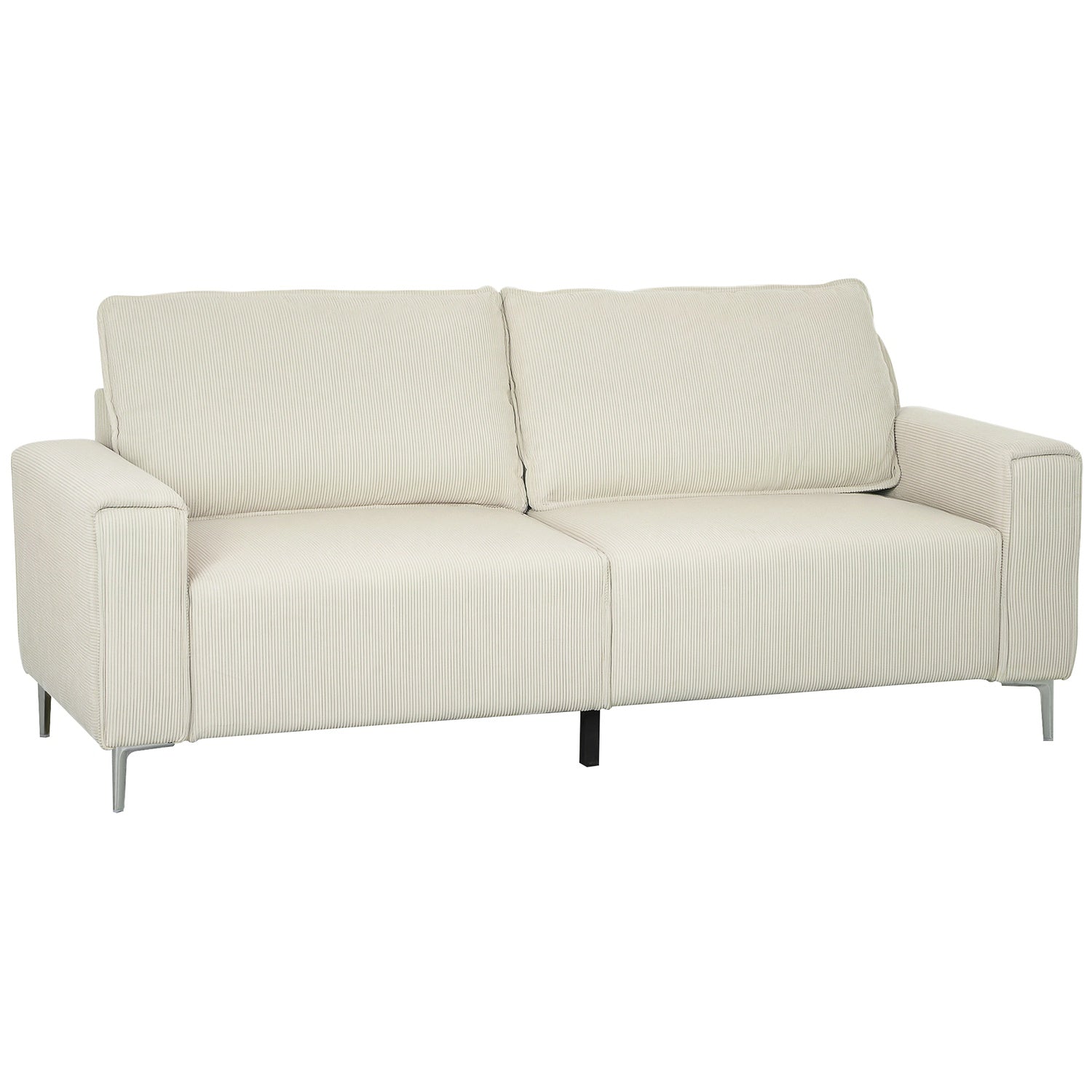 3-sits krämsoffa, sladdskydd, fjäderkärna, 193x77x80 cm