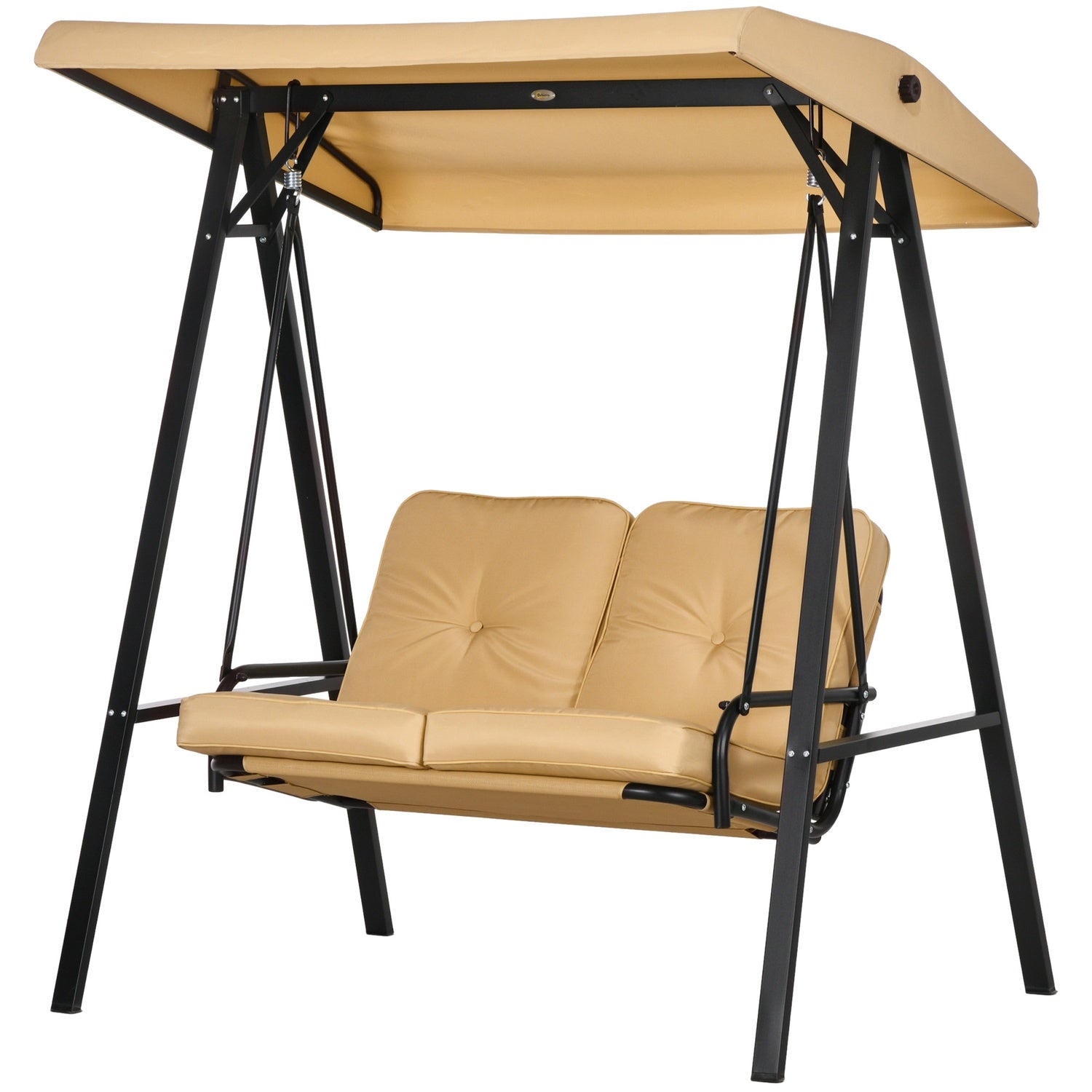 3-sits trädgårdsgunga med justerbar kapell, beige