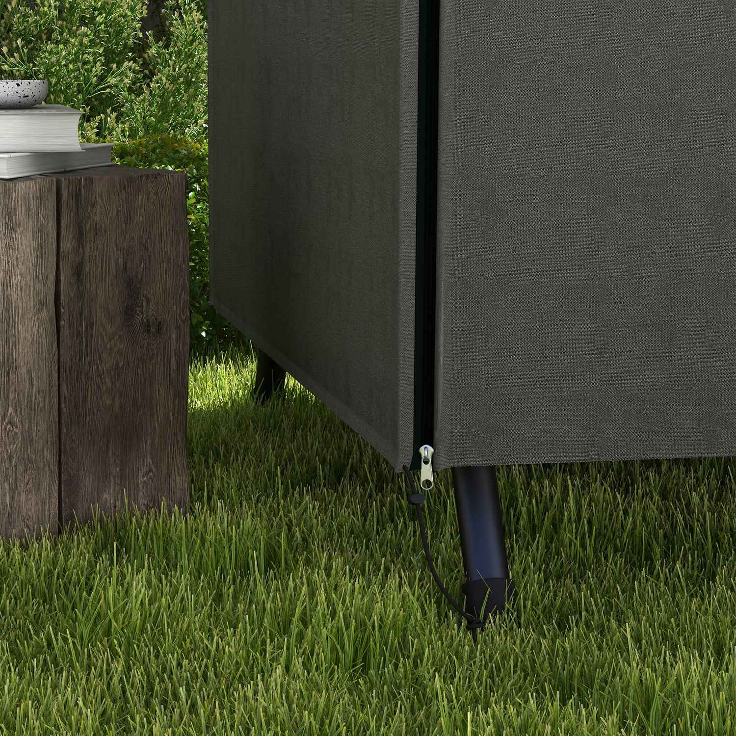 3-sits trädgårdsgungskydd, UV- och vattenavvisande, 205x124x164 cm