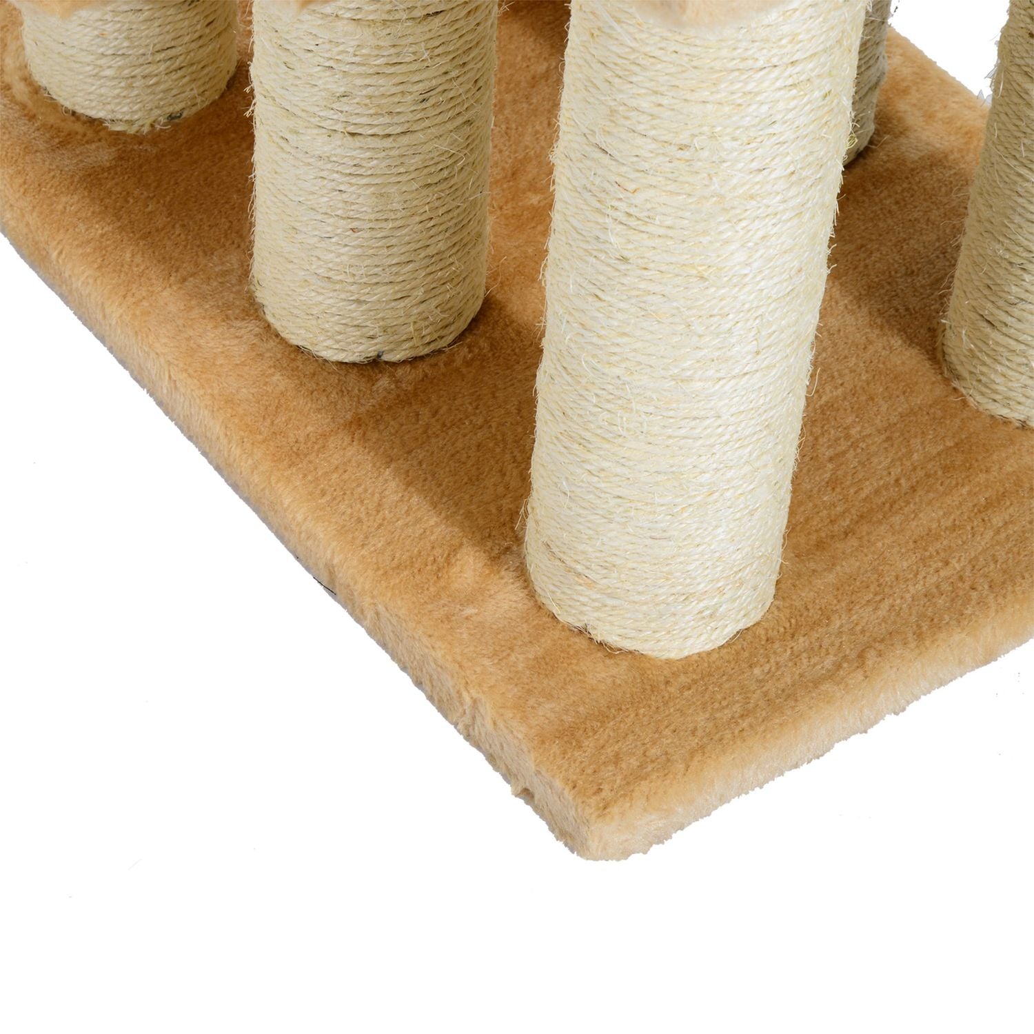 3-stegs plyschtrappa för hundar och katter, kräm, 45x35x34 cm