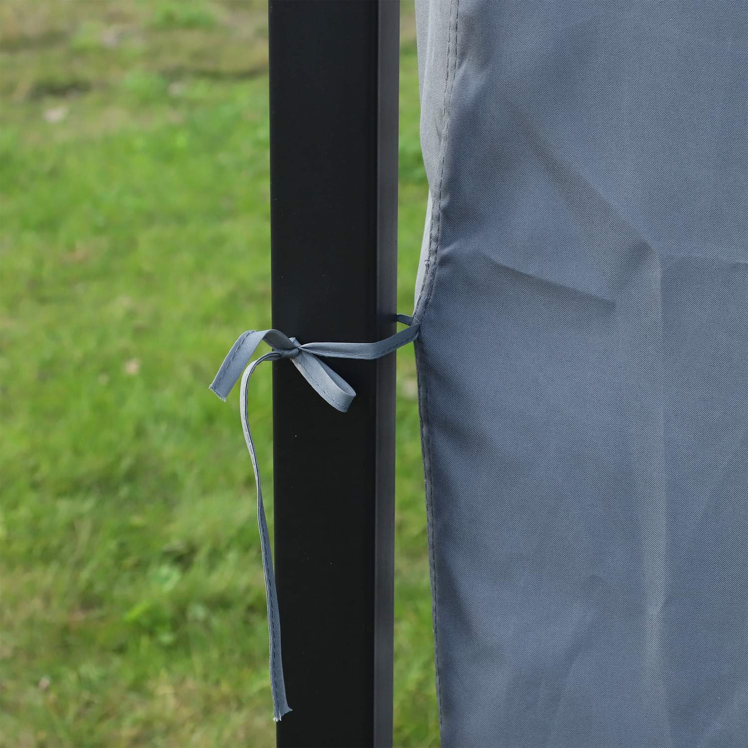 3x3M trädgårdspaviljongtält i aluminium, mörkgrå, PC-tak