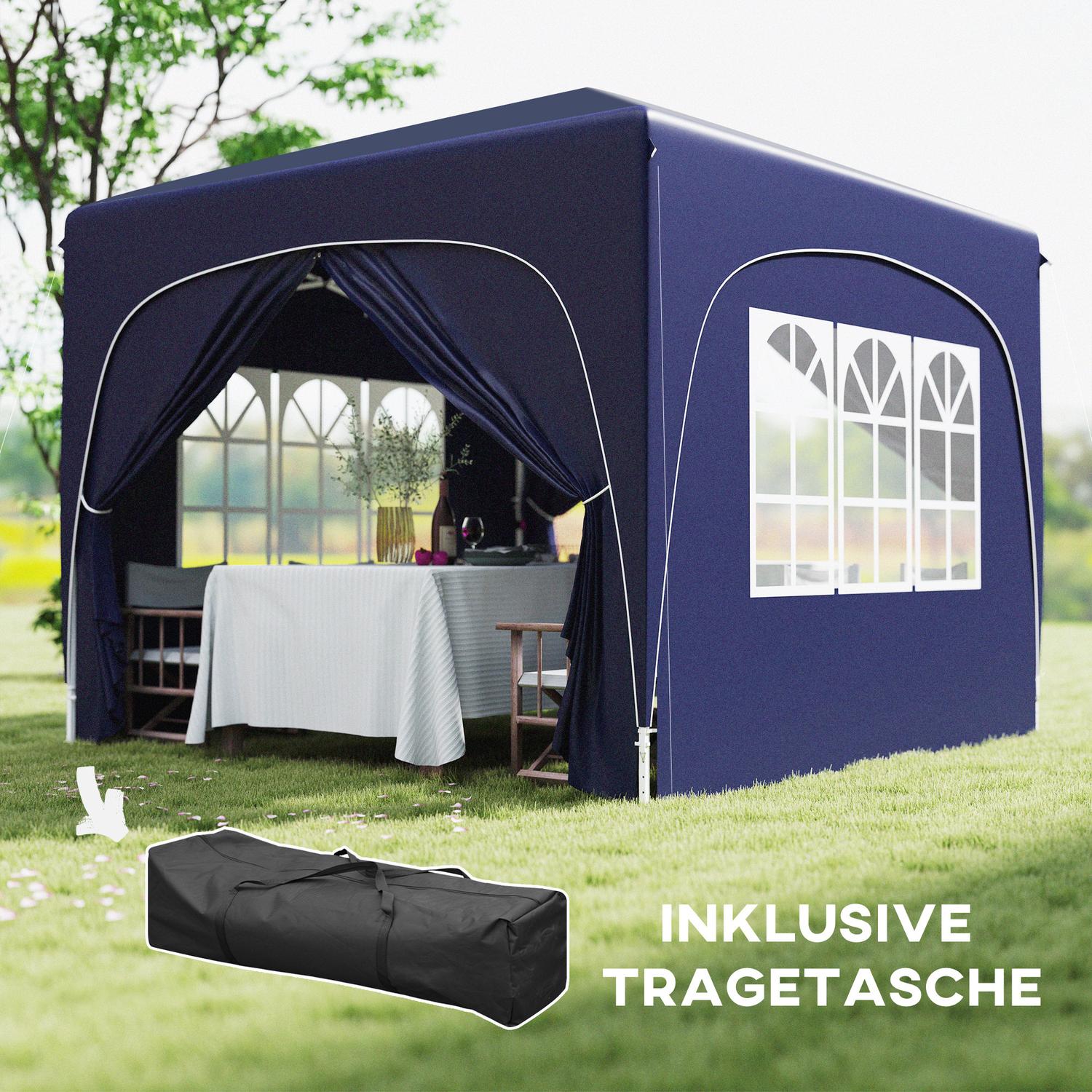 3x3m väderbeständig Pop-Up Gazebo, UV50+, Mörkblå
