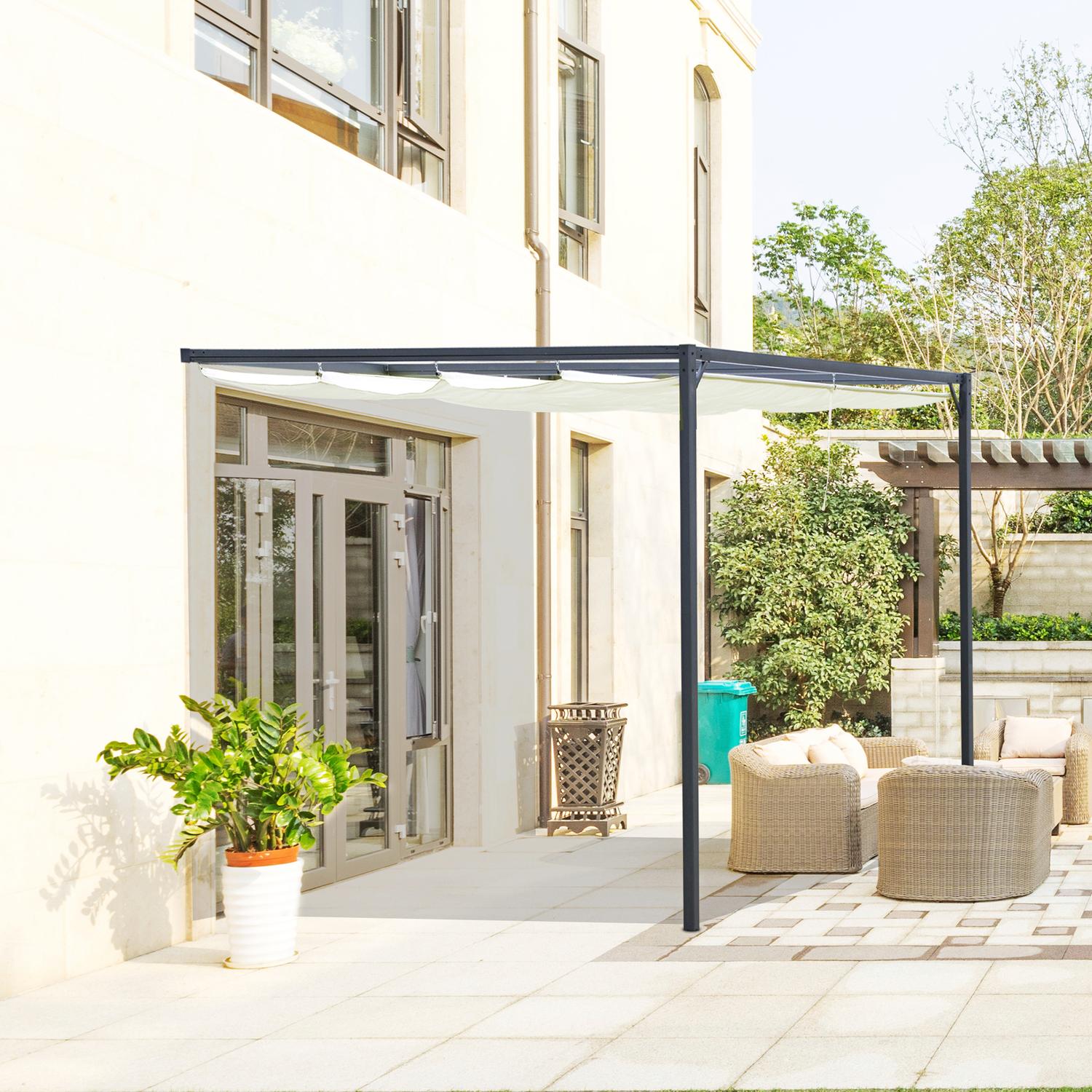 3x3m väderbeständig pergola Lusthus med tygtak
