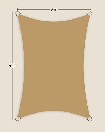 3x4m vattenbeständigt UV-block solsegel för terrass och trädgård