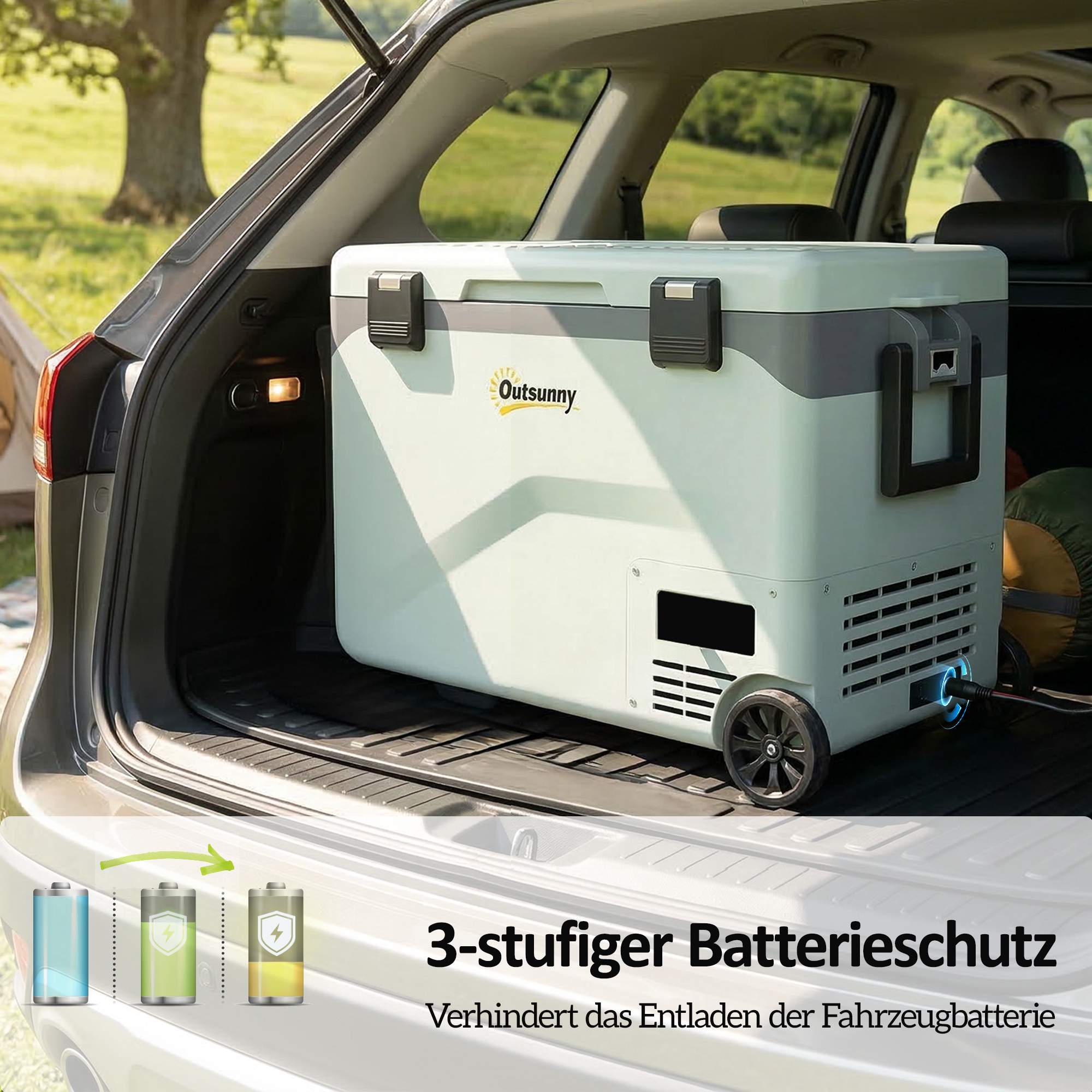 42,5L elektrisk kompressorkylbox med Bluetooth och hjul