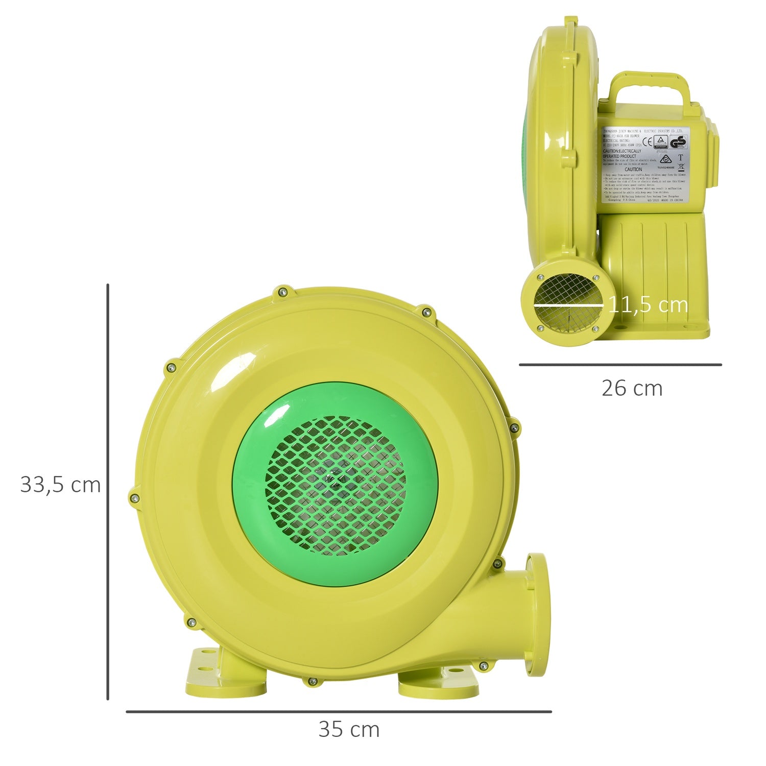 450W elektrisk luftpump för uppblåsbara studshus