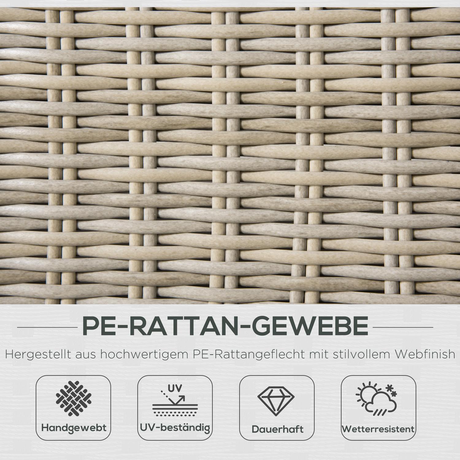 Hagemøbelsett i polyrattan 4 personer Loungemøbler Salongbord Setepute Khaki + Beige