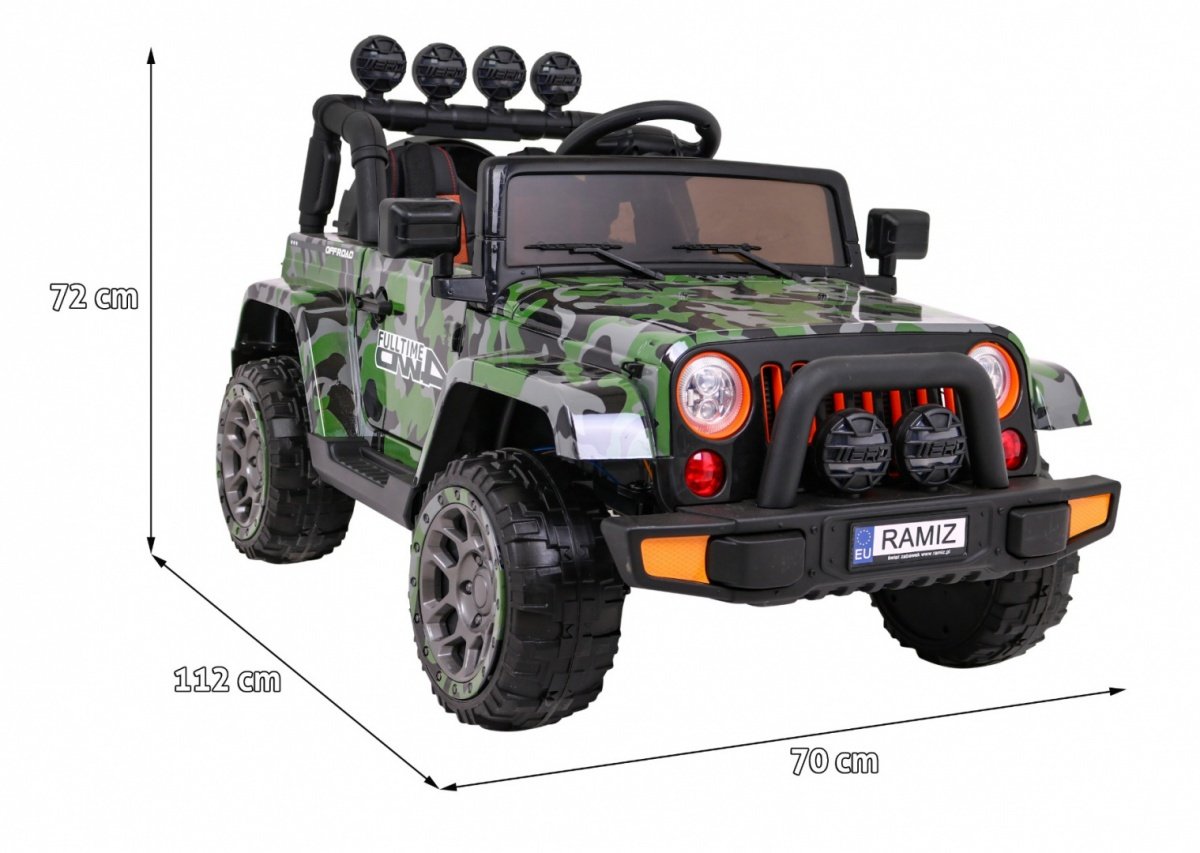 4WD terrängfordon med fjärrkontroll, LED-ljus, MP3, USB