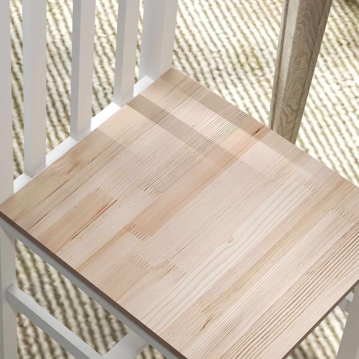 4-delade matstolar i massivt trä, modern design, naturlig