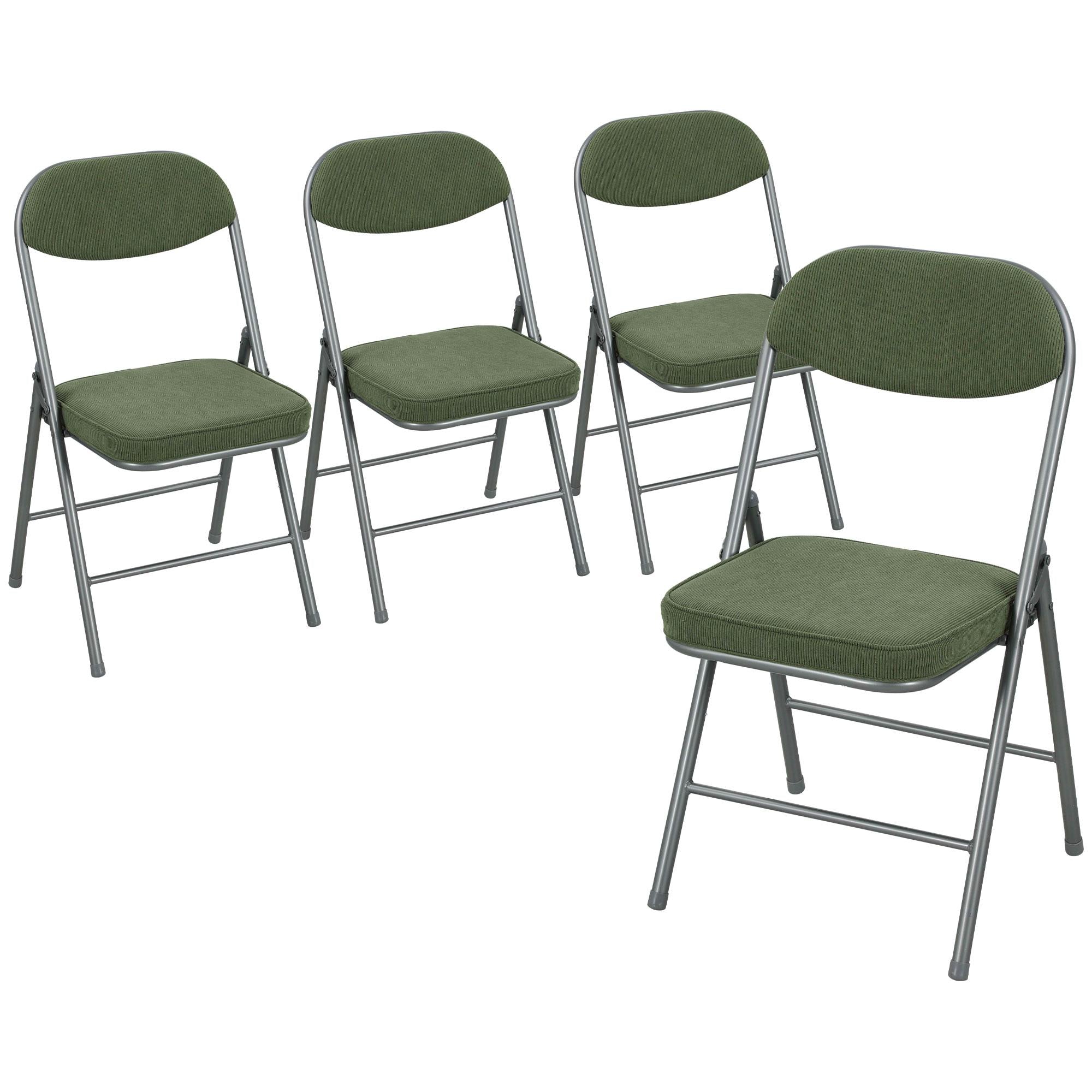 4-delat hopfällbart stolsset, manchester, stålram, grön