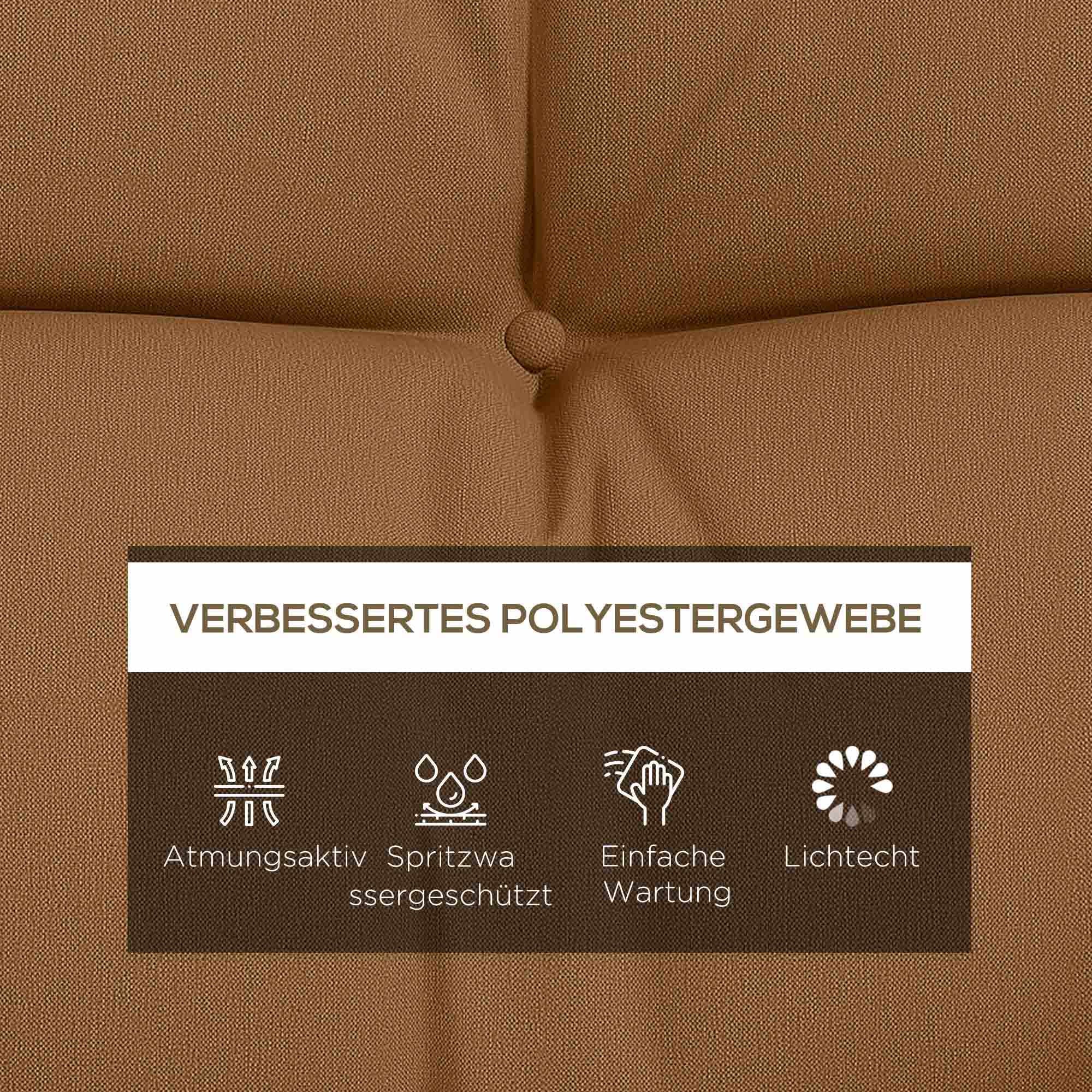 4-delat vattentätt sittdynset, 150x50 cm, brun