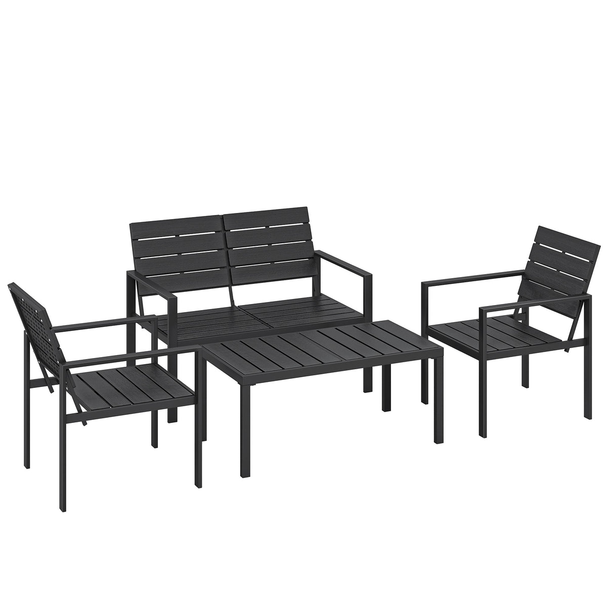 4-delat väderbeständigt HDPE-utemöbelset