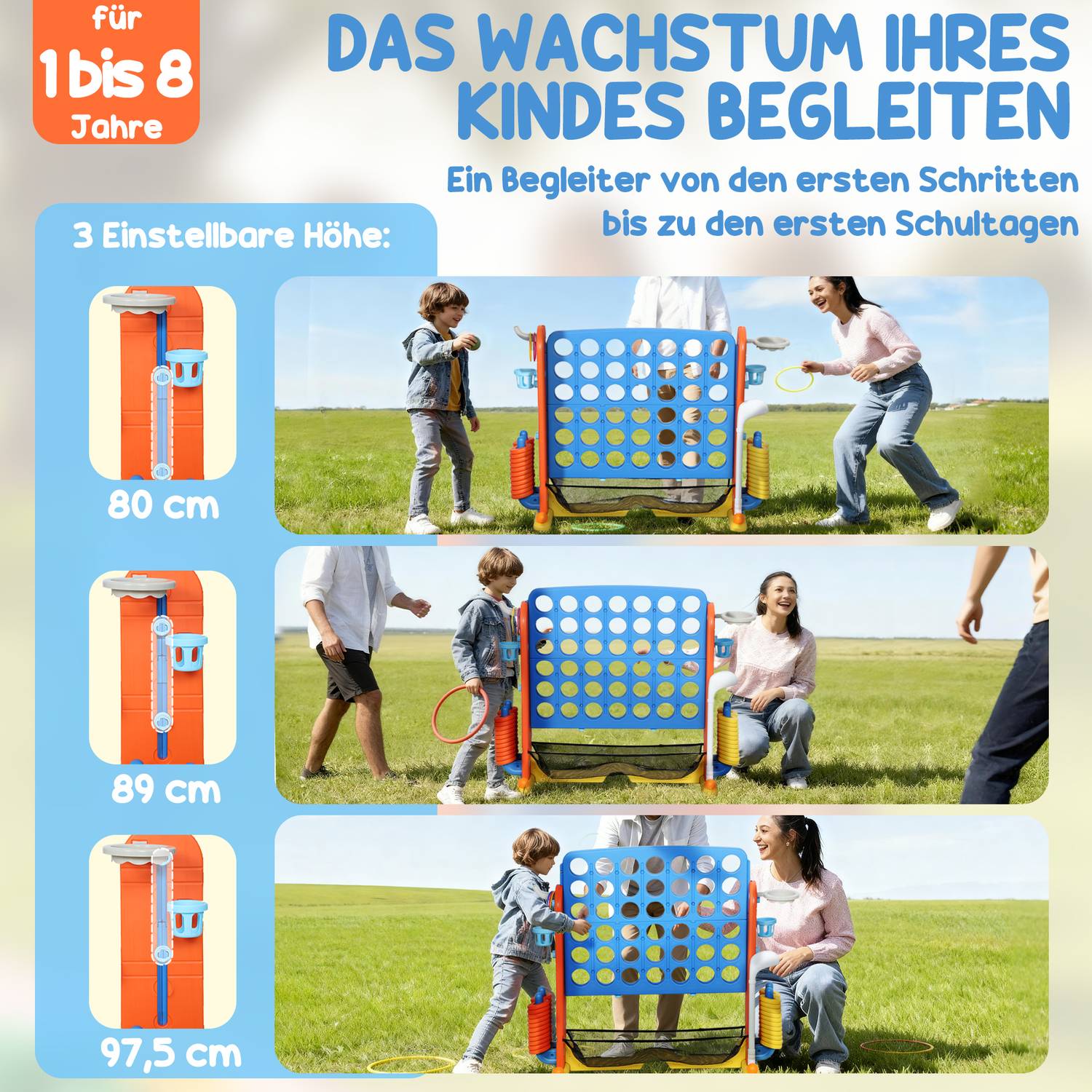 4-i-1-spelset, justerbart, plast, färgglatt