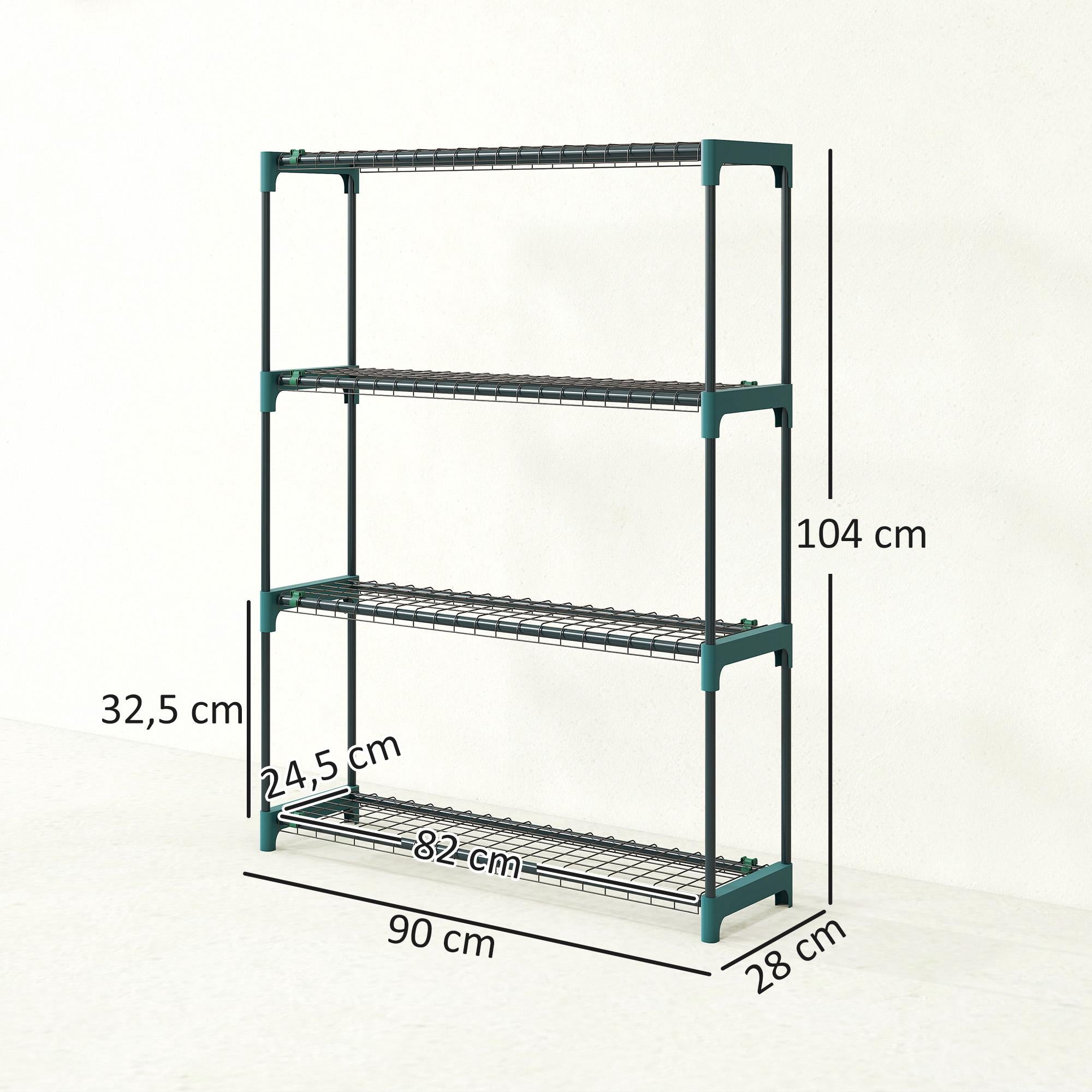4-vånings växtställ, inomhus utomhus stål, 104 cm