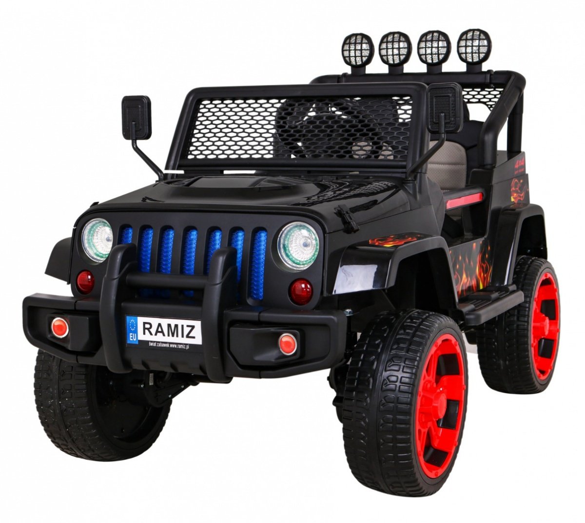 4x4 elbil for barn med LED-lys og MP3