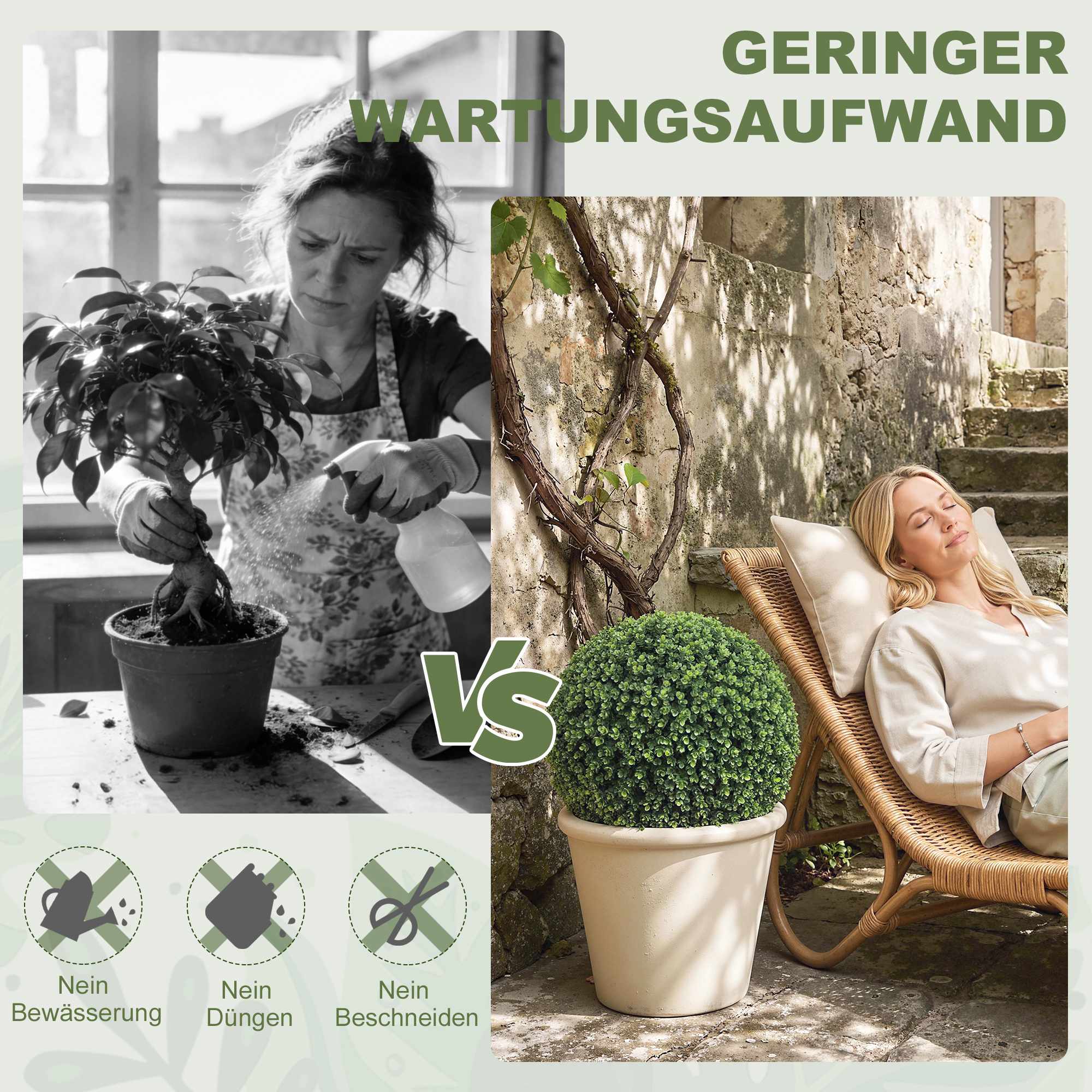 52 cm konstgjorda eukalyptusbollar, set om 2, UV-resistenta