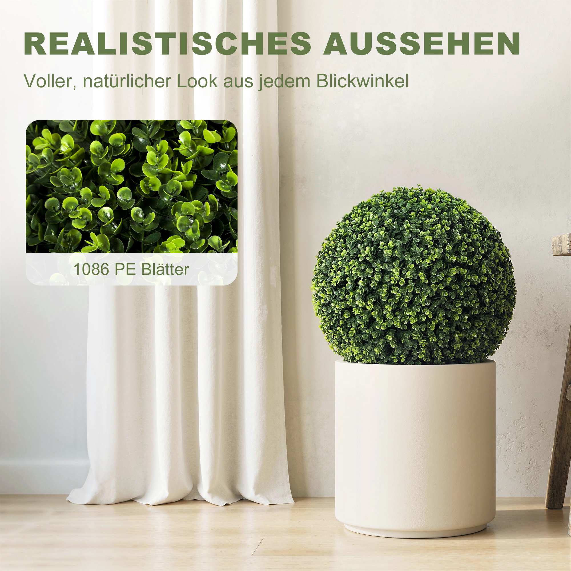 52 cm konstgjorda eukalyptusbollar, set om 2, UV-resistenta